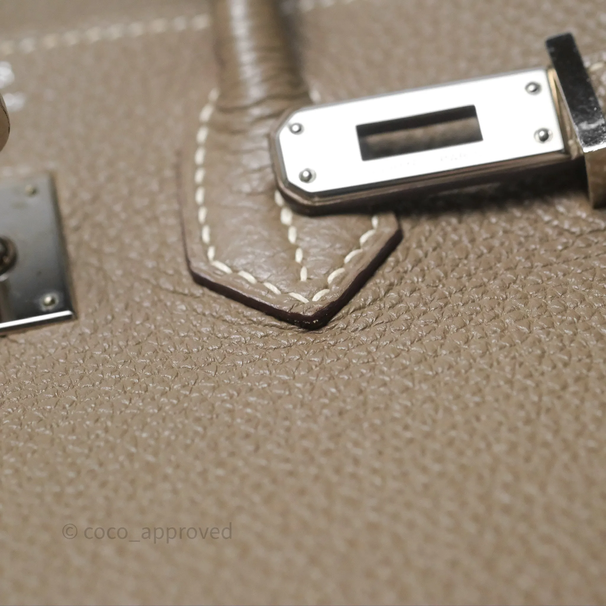Hermes Birkin 25 Retourne Etoupe 18 Clemence Palladium Hardware