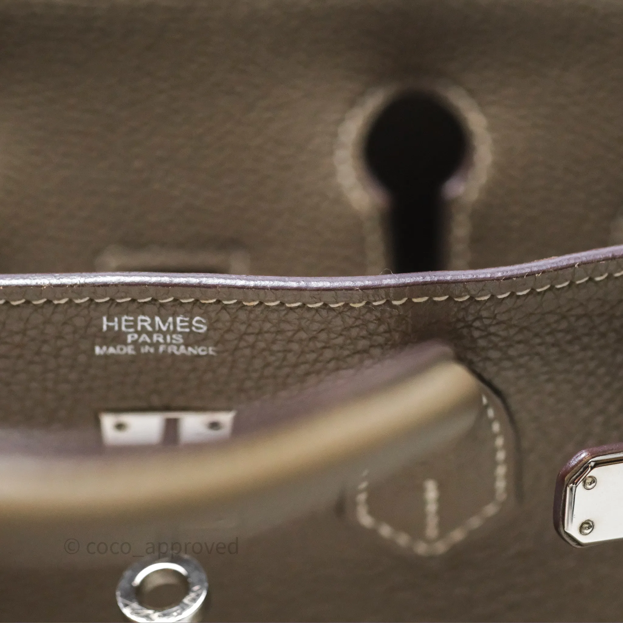 Hermes Birkin 25 Retourne Etoupe 18 Clemence Palladium Hardware