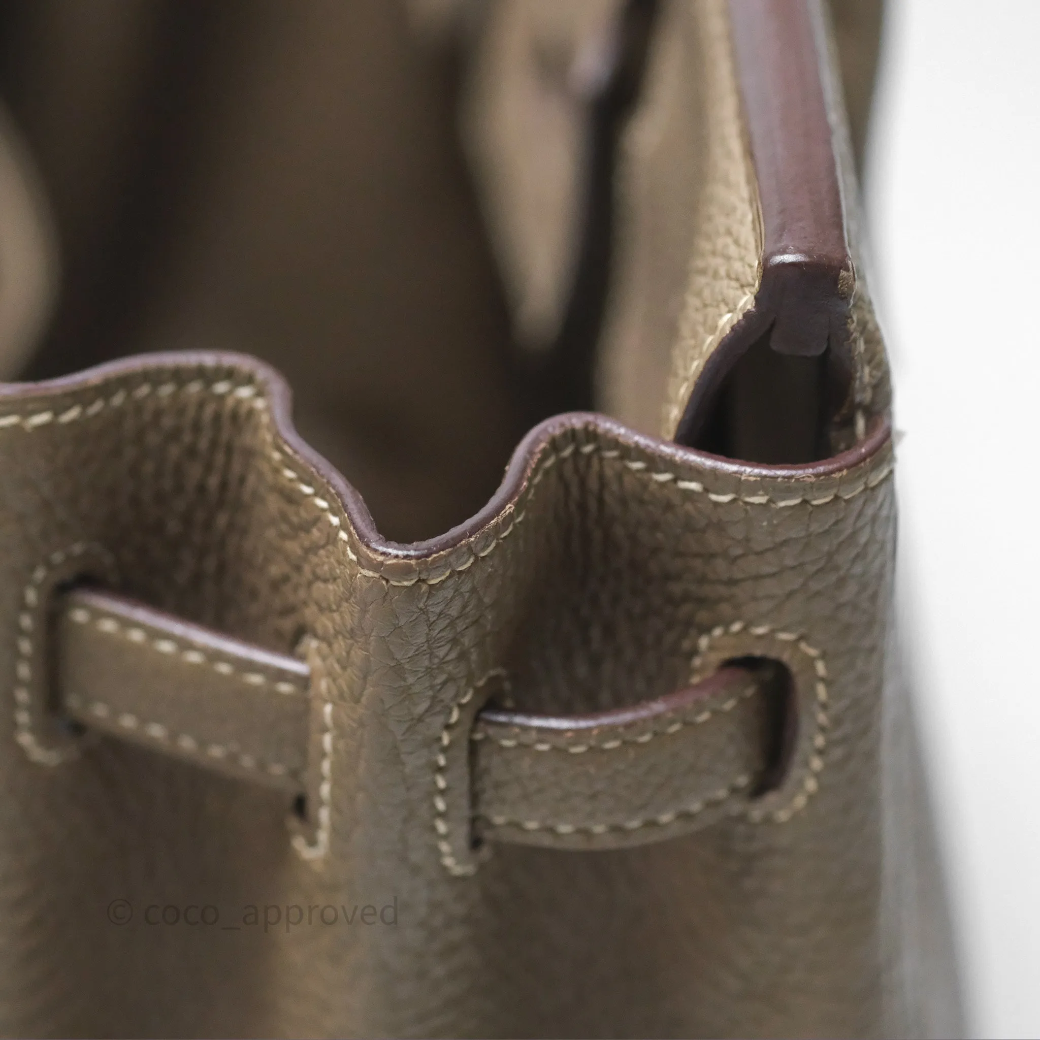 Hermes Birkin 25 Retourne Etoupe 18 Clemence Palladium Hardware