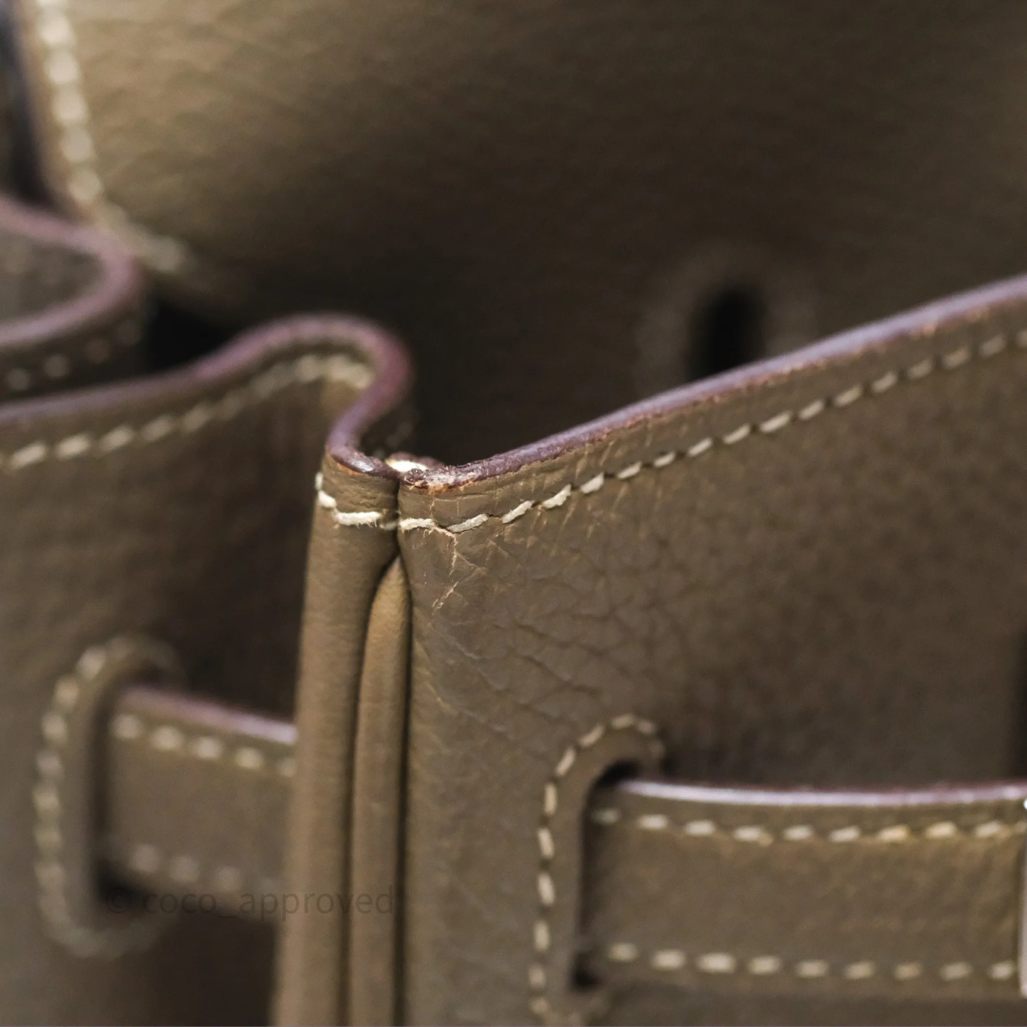 Hermes Birkin 25 Retourne Etoupe 18 Clemence Palladium Hardware