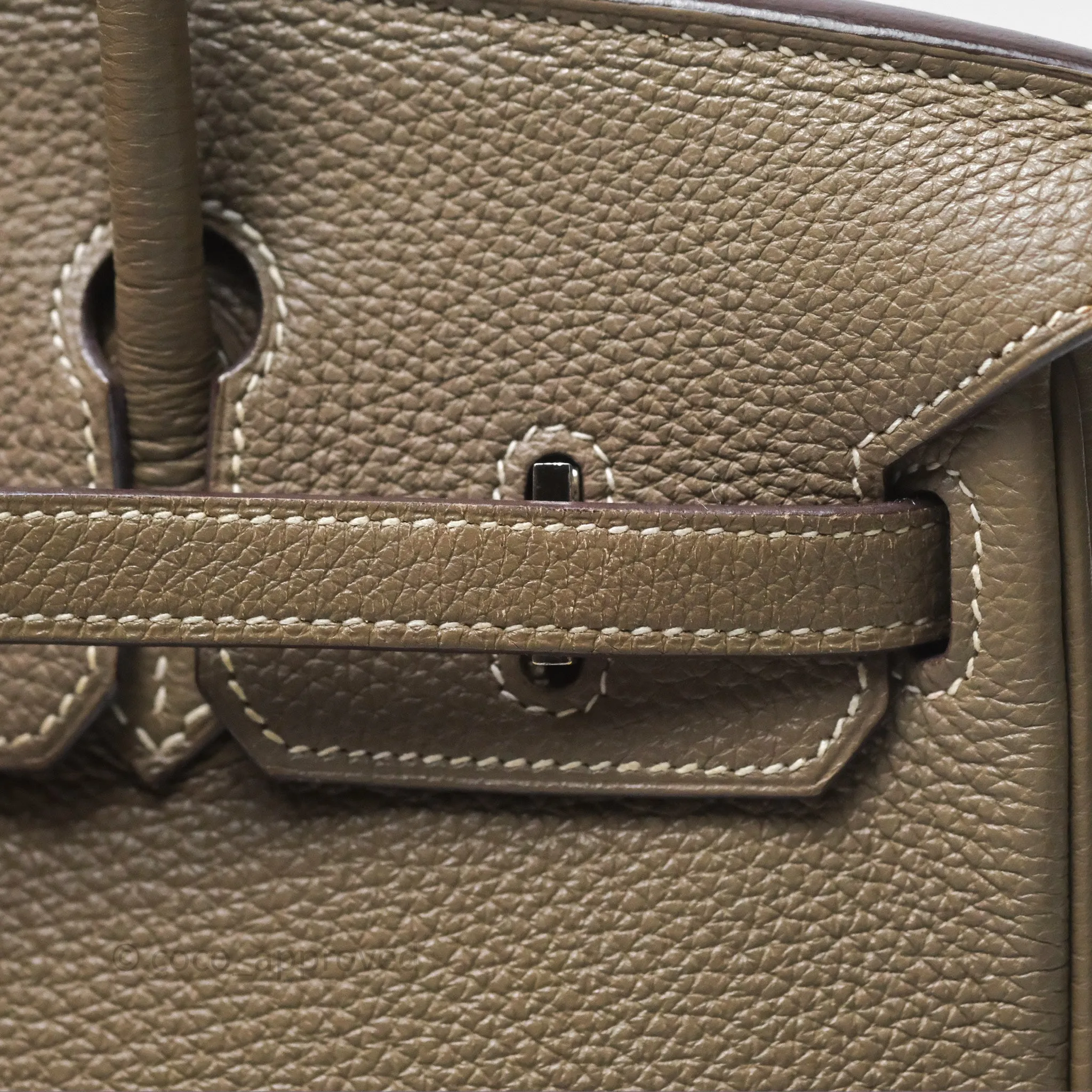 Hermes Birkin 25 Retourne Etoupe 18 Clemence Palladium Hardware