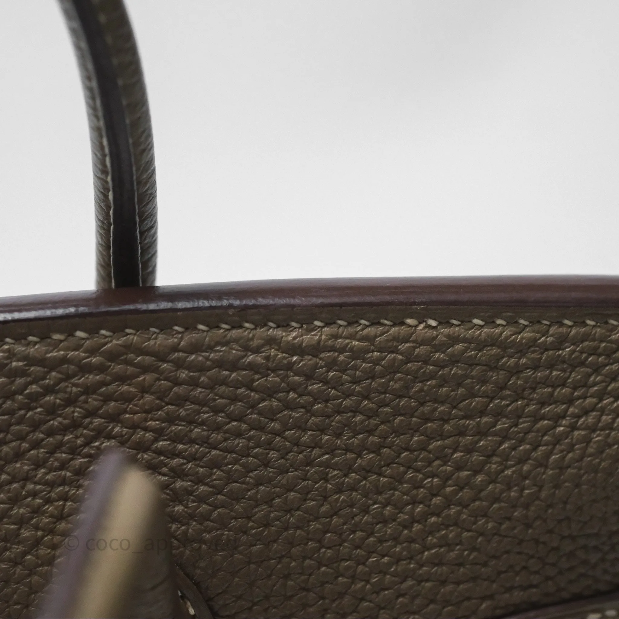 Hermes Birkin 25 Retourne Etoupe 18 Clemence Palladium Hardware