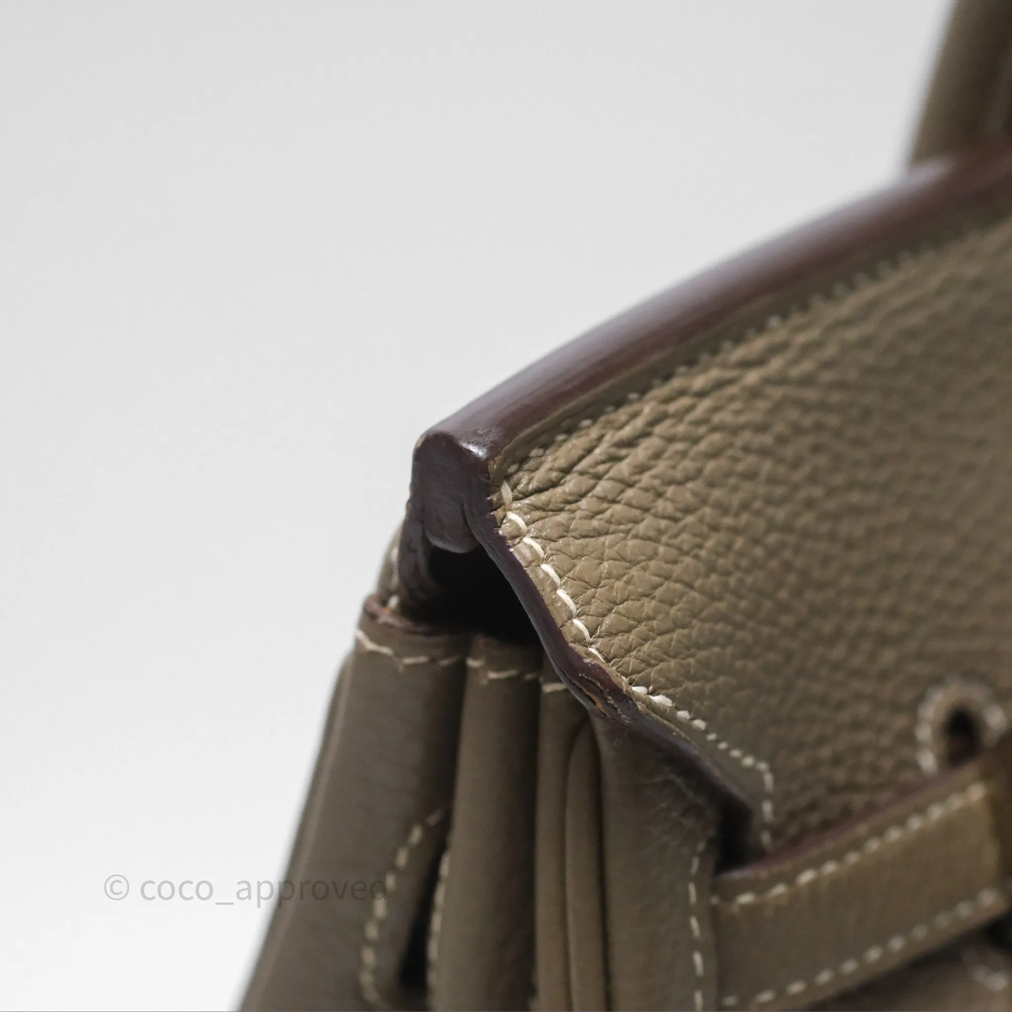 Hermes Birkin 25 Retourne Etoupe 18 Clemence Palladium Hardware