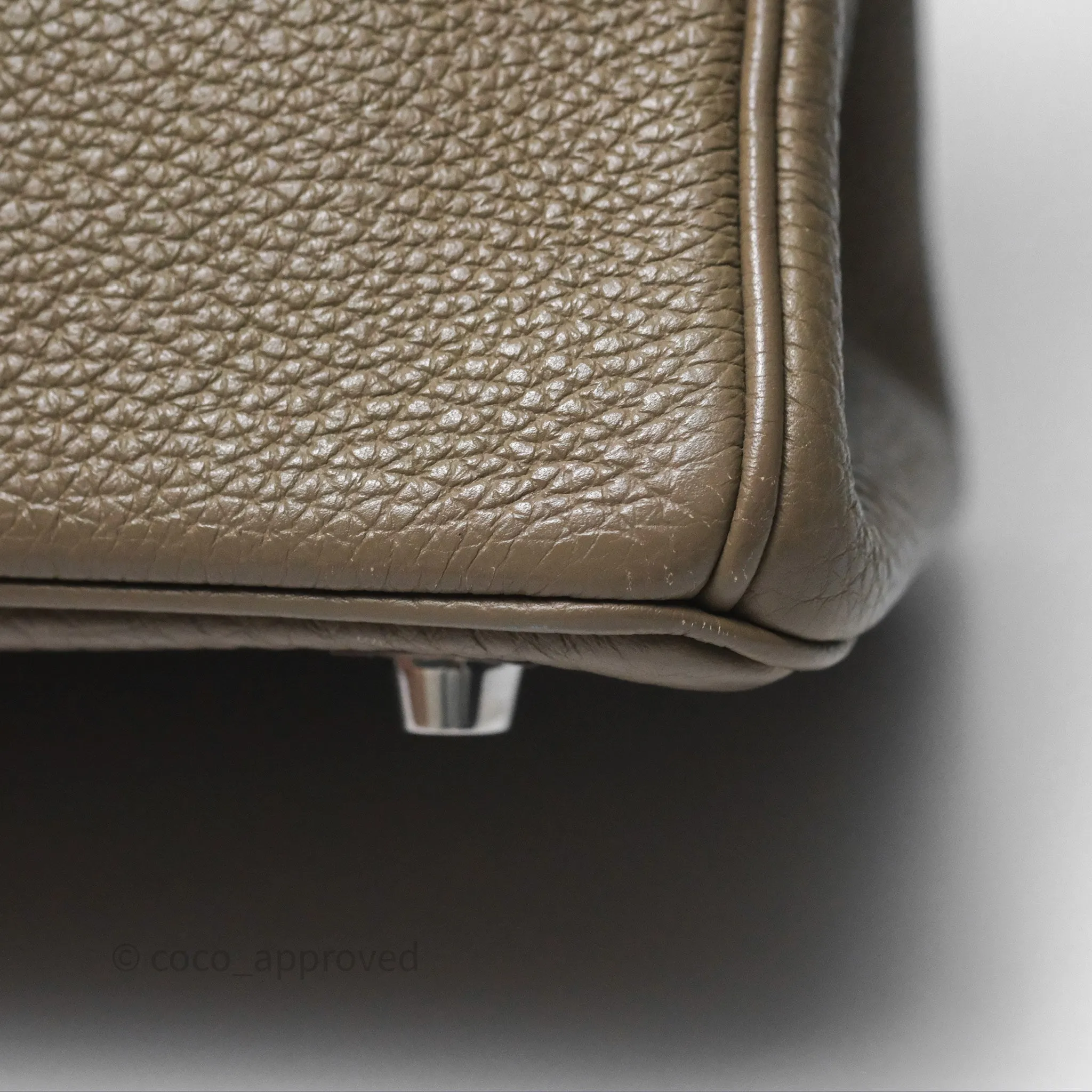 Hermes Birkin 25 Retourne Etoupe 18 Clemence Palladium Hardware