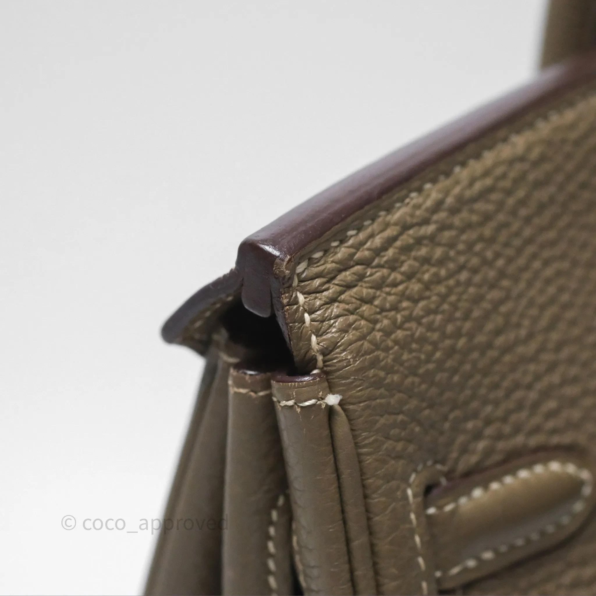 Hermes Birkin 25 Retourne Etoupe 18 Clemence Palladium Hardware