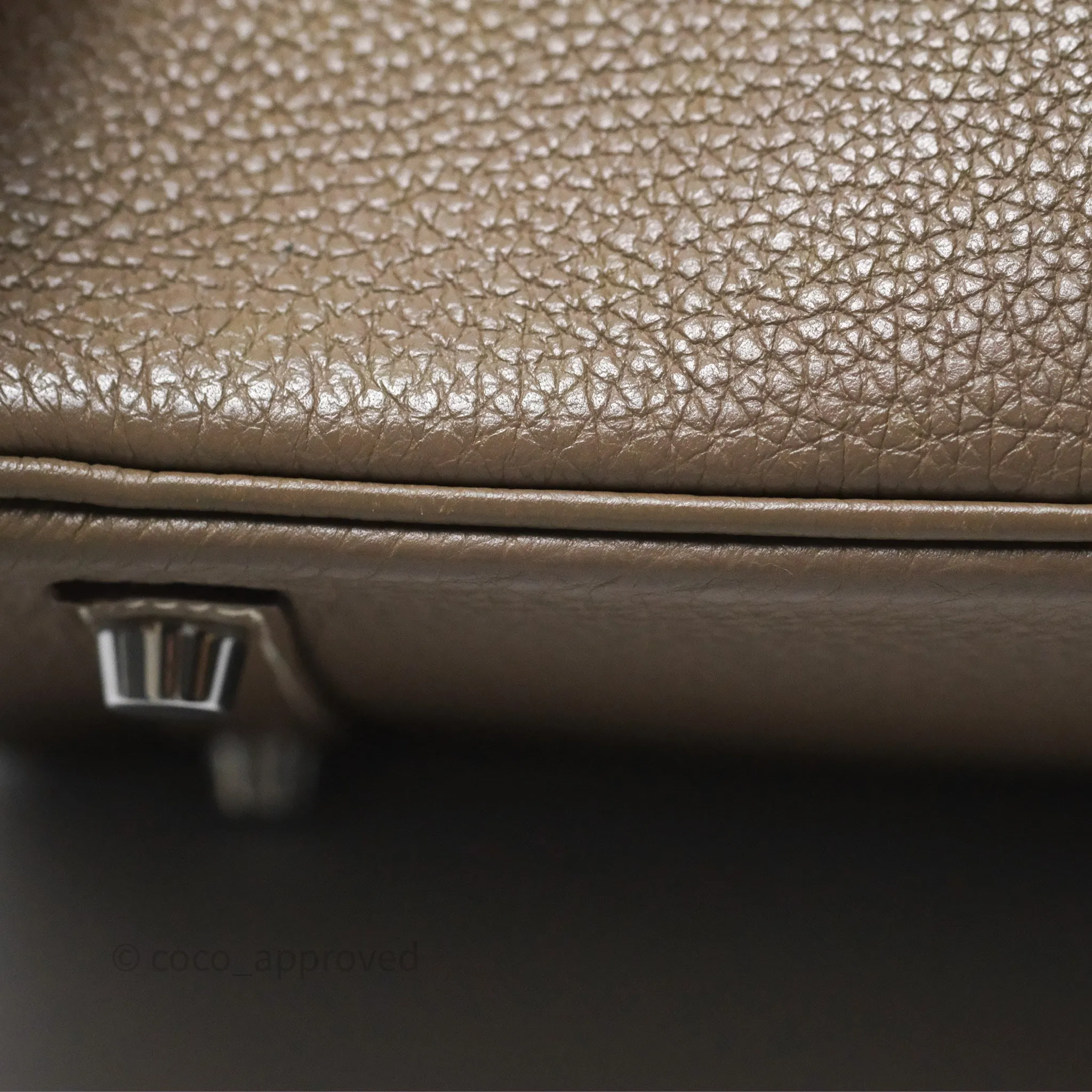 Hermes Birkin 25 Retourne Etoupe 18 Clemence Palladium Hardware