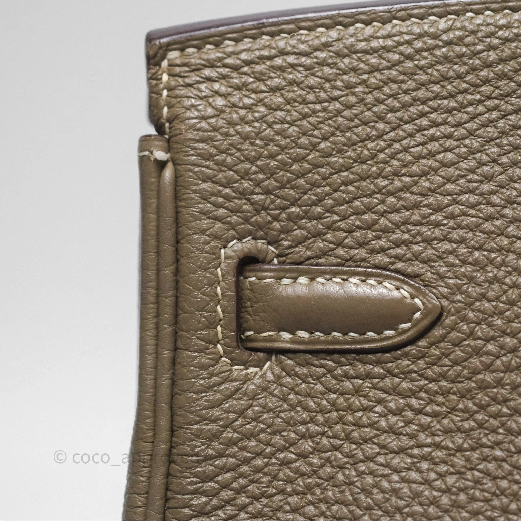 Hermes Birkin 25 Retourne Etoupe 18 Clemence Palladium Hardware