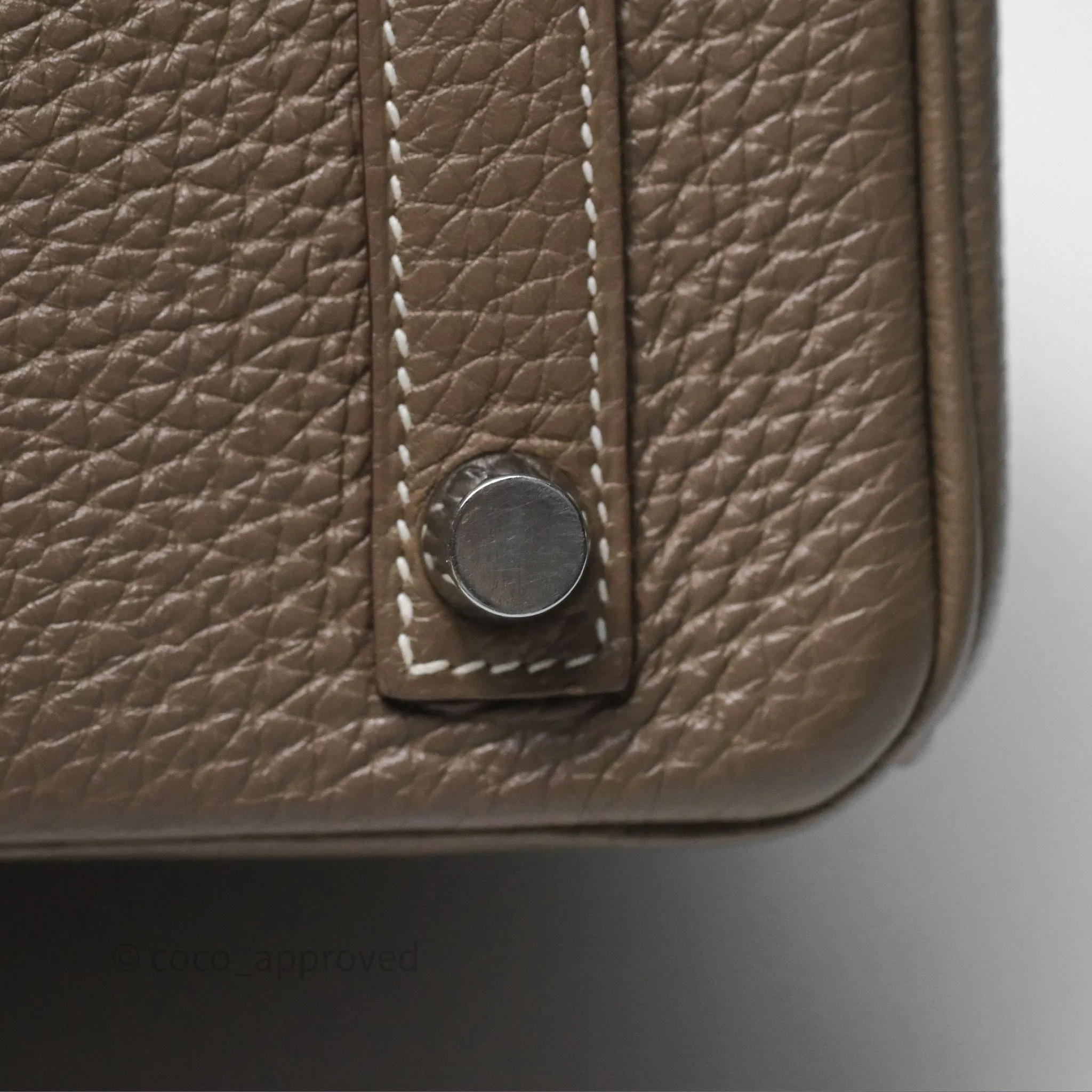 Hermes Birkin 25 Retourne Etoupe 18 Clemence Palladium Hardware
