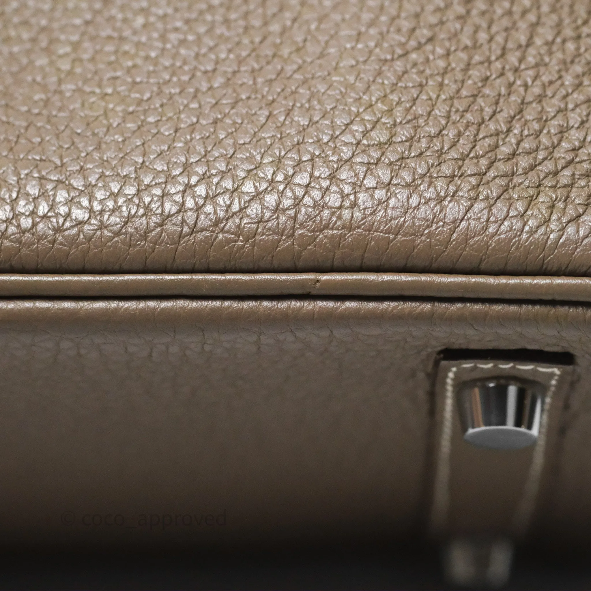 Hermes Birkin 25 Retourne Etoupe 18 Clemence Palladium Hardware