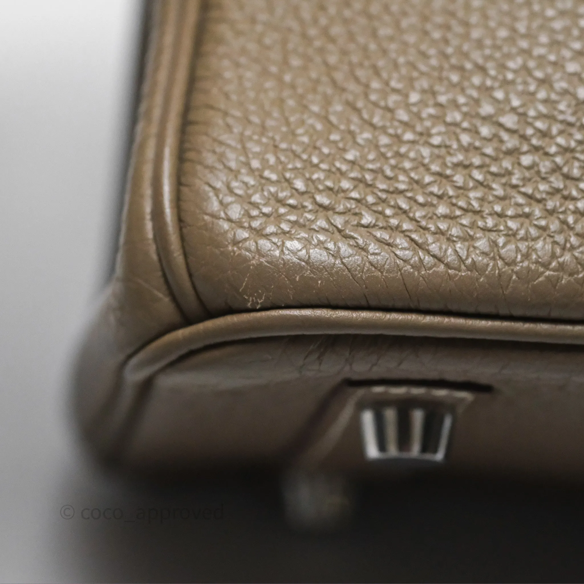 Hermes Birkin 25 Retourne Etoupe 18 Clemence Palladium Hardware