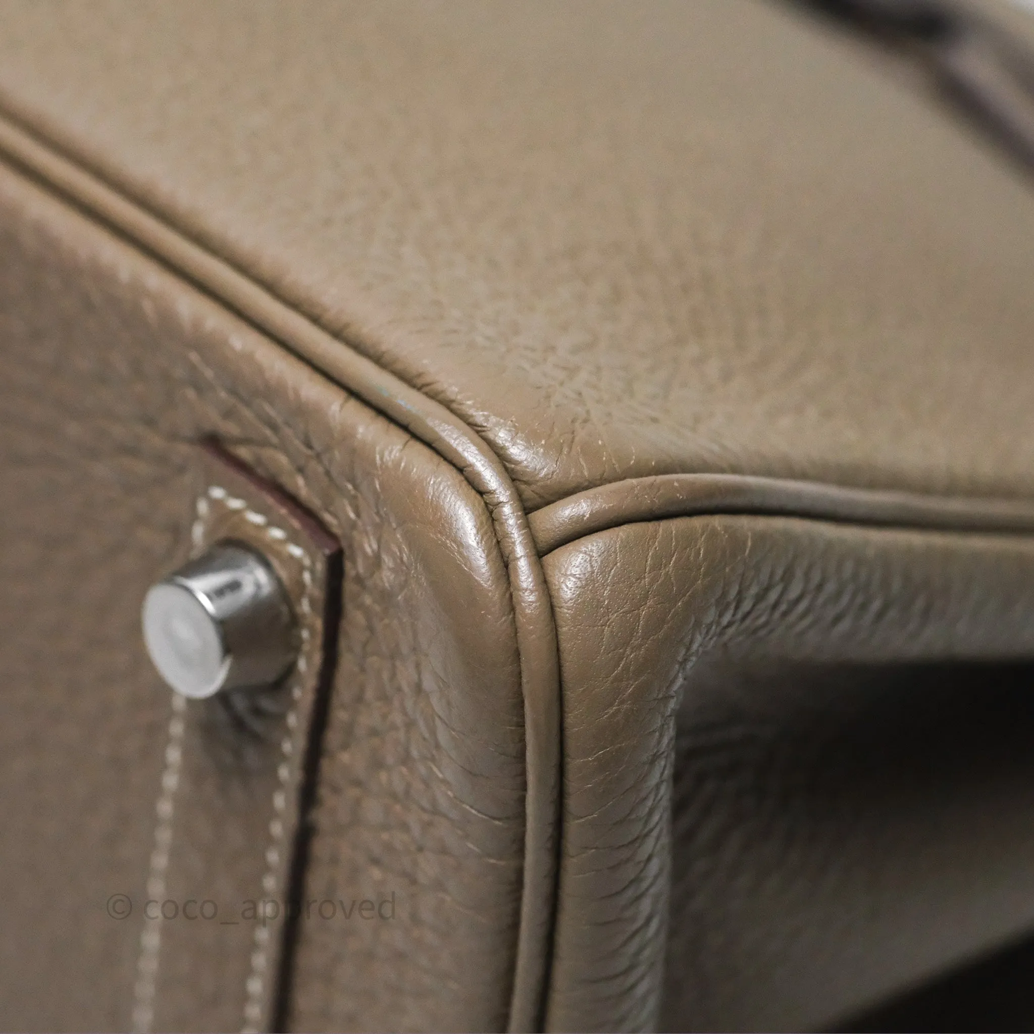 Hermes Birkin 25 Retourne Etoupe 18 Clemence Palladium Hardware