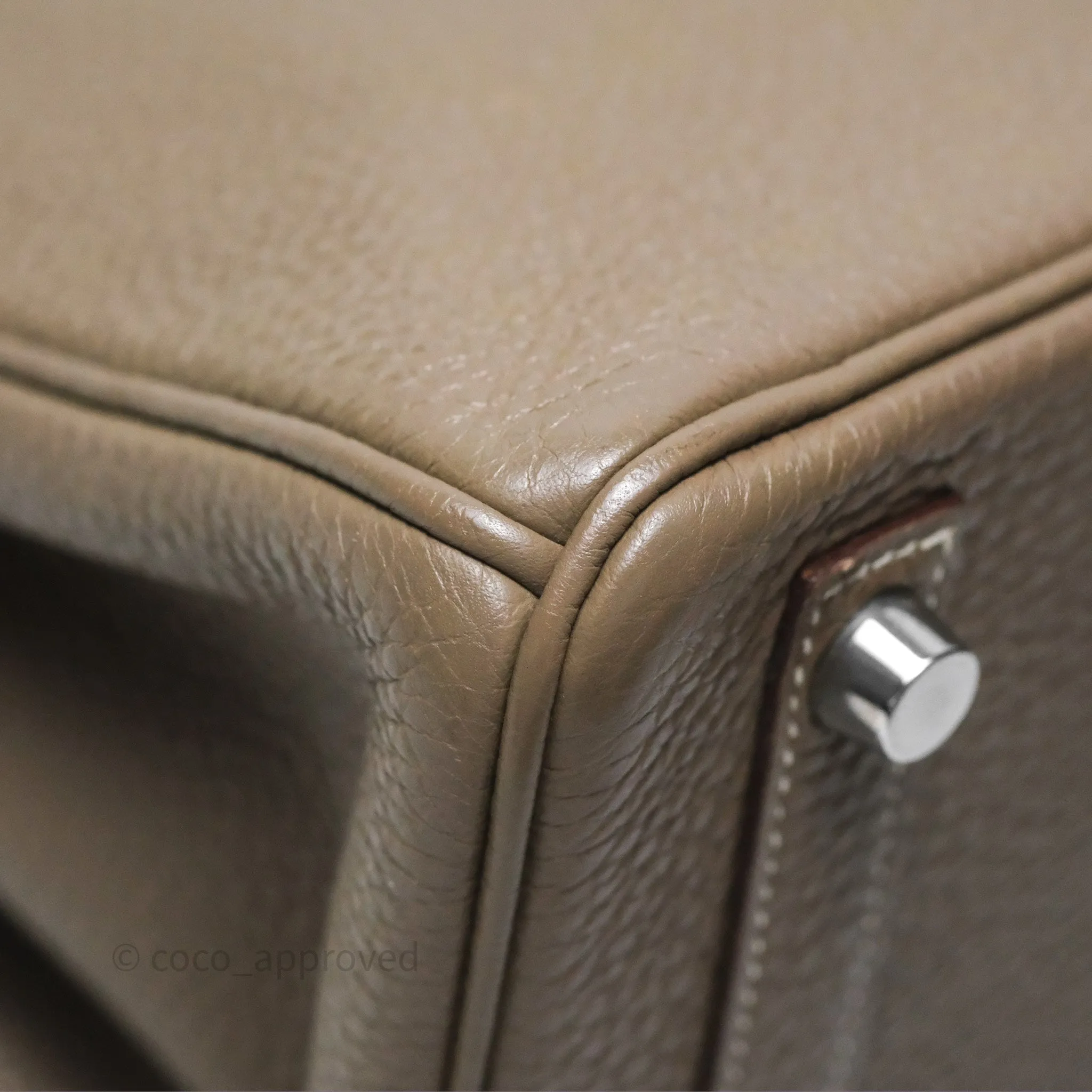 Hermes Birkin 25 Retourne Etoupe 18 Clemence Palladium Hardware