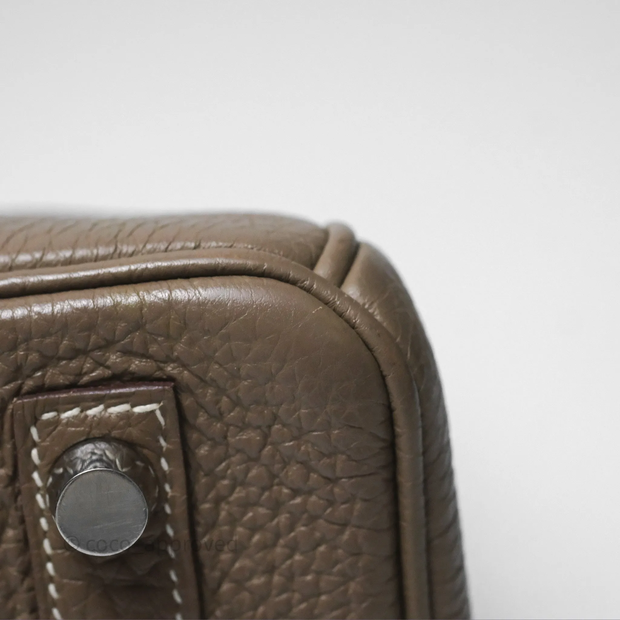 Hermes Birkin 25 Retourne Etoupe 18 Clemence Palladium Hardware