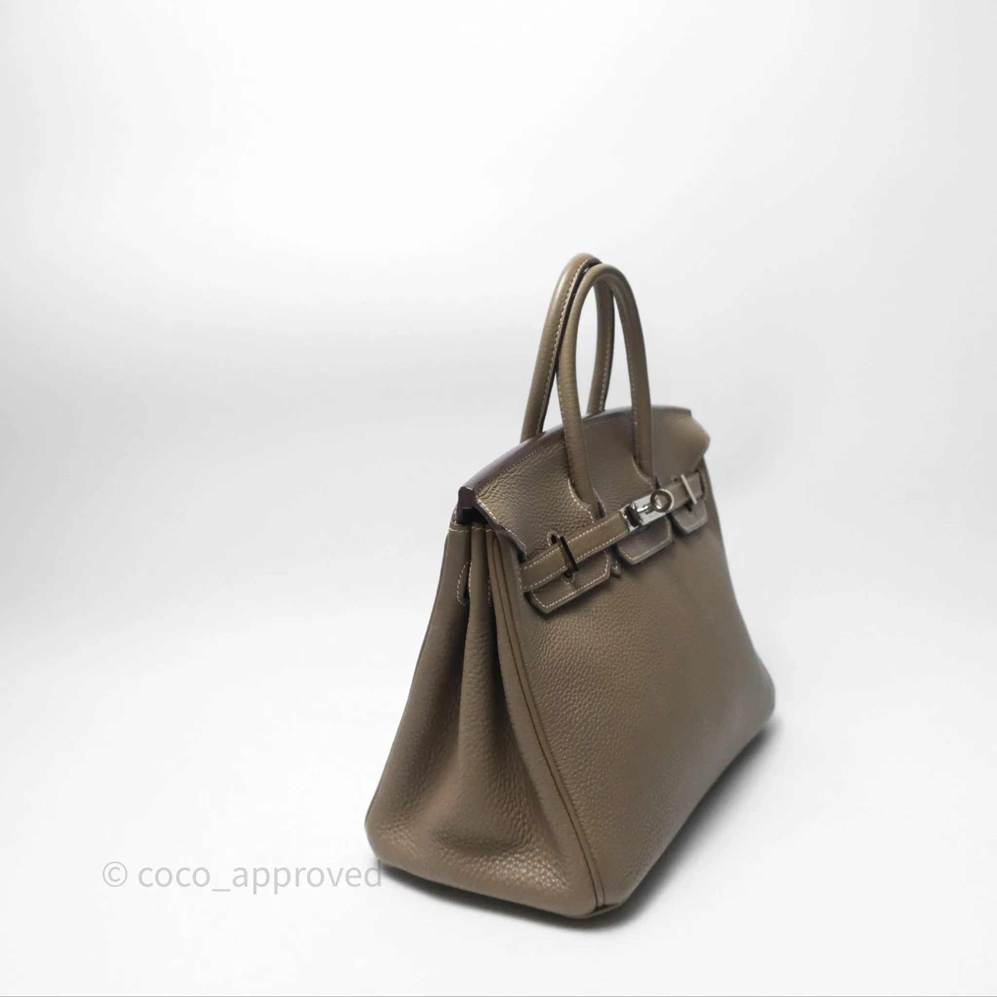Hermes Birkin 25 Retourne Etoupe 18 Clemence Palladium Hardware