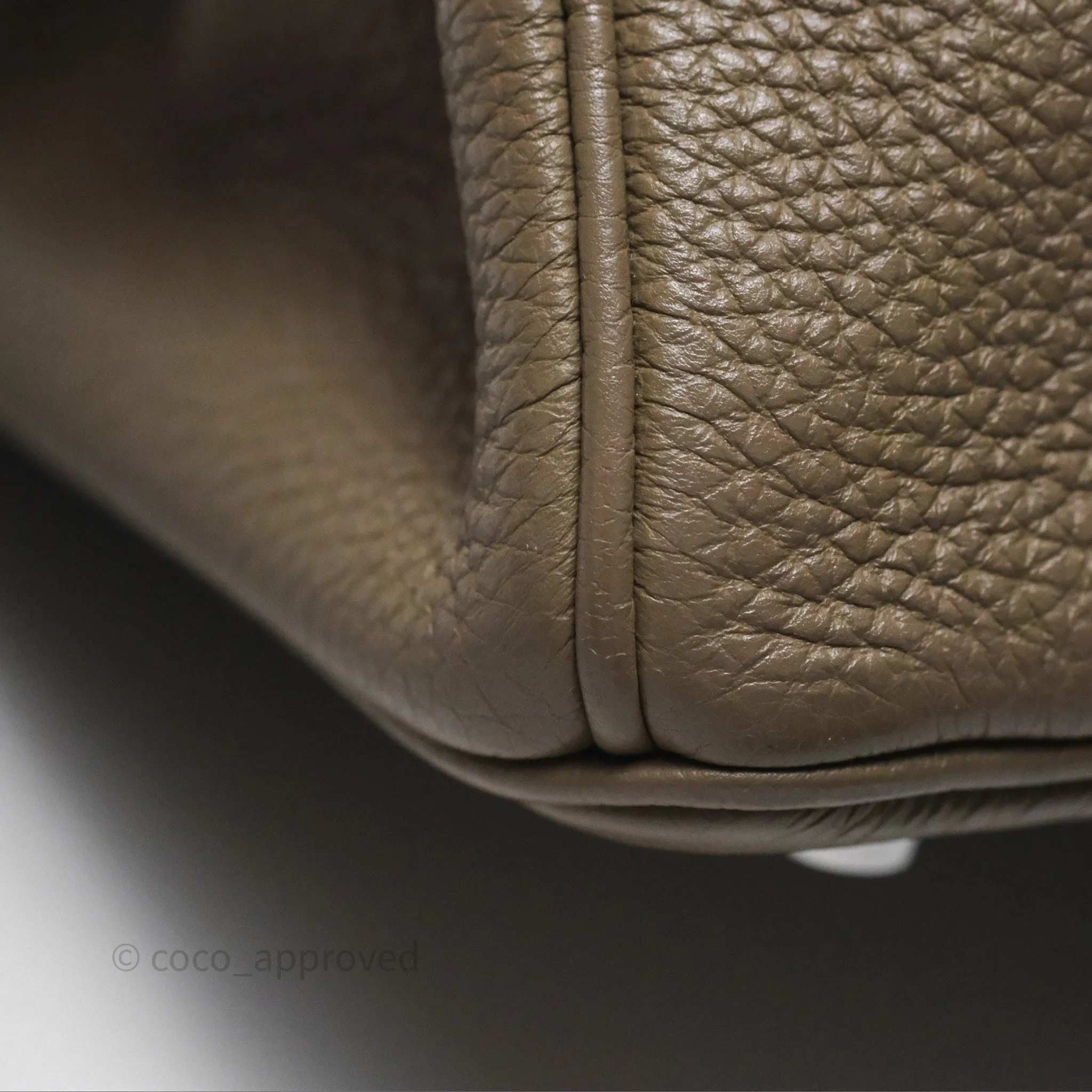 Hermes Birkin 25 Retourne Etoupe 18 Clemence Palladium Hardware
