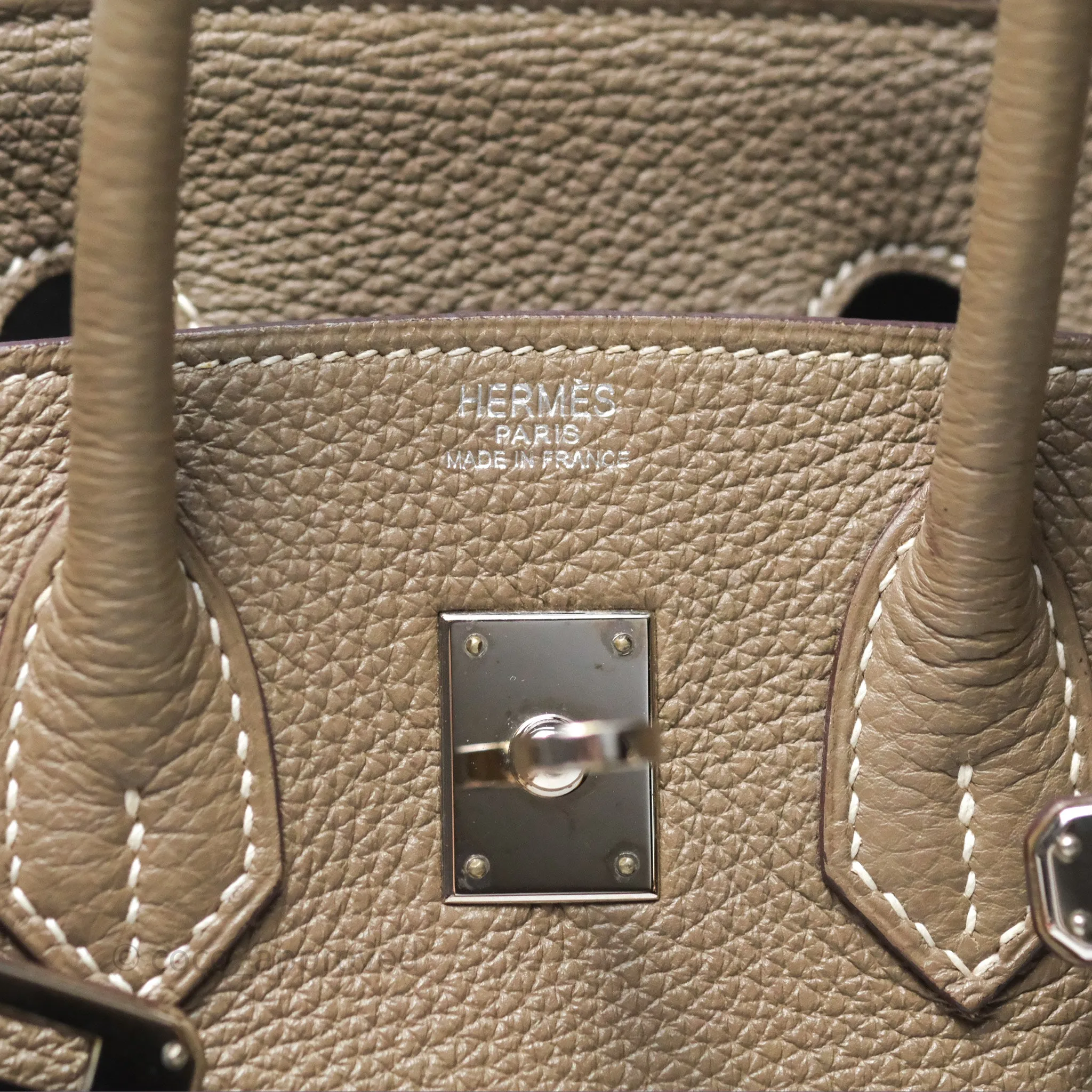Hermes Birkin 25 Retourne Etoupe 18 Clemence Palladium Hardware