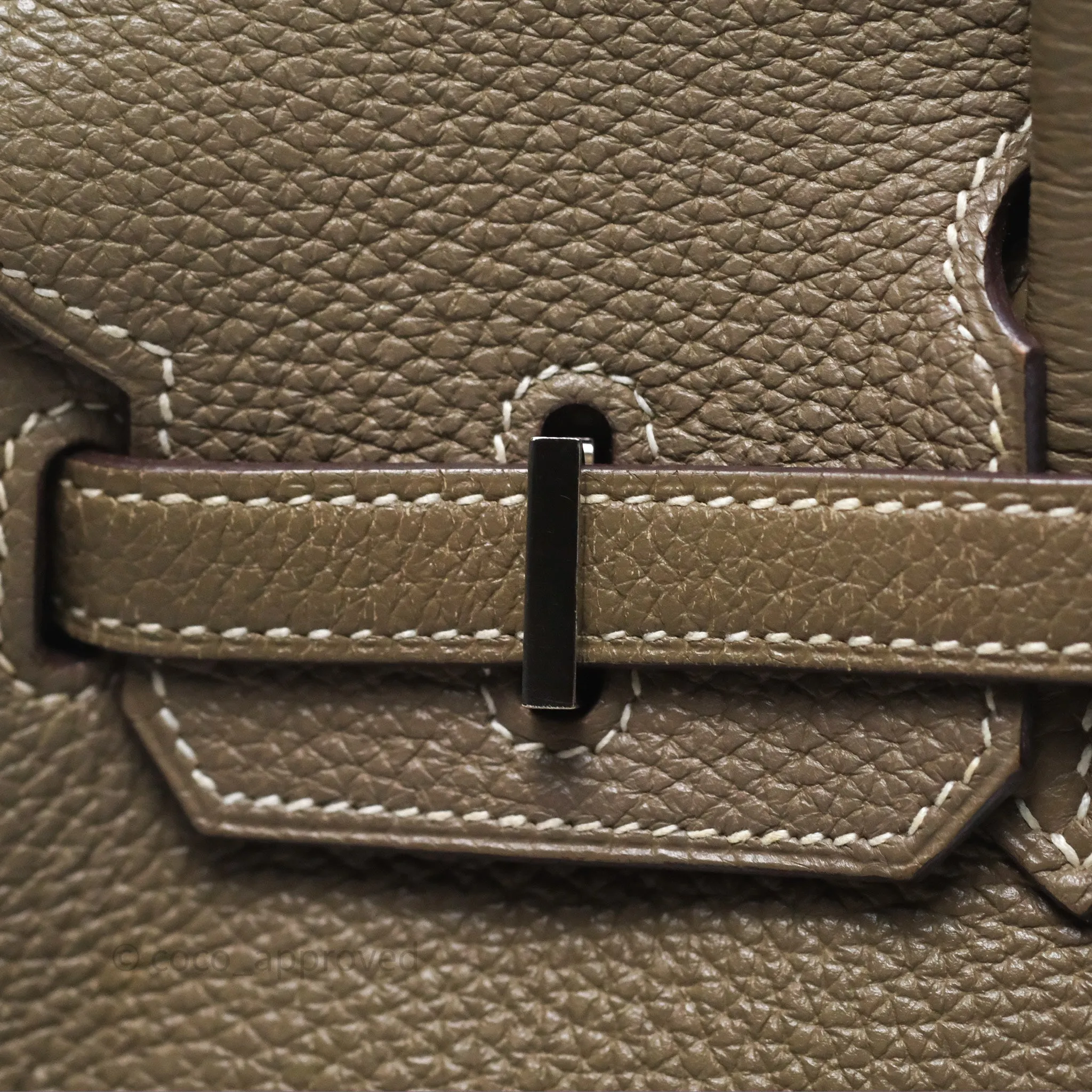Hermes Birkin 25 Retourne Etoupe 18 Clemence Palladium Hardware