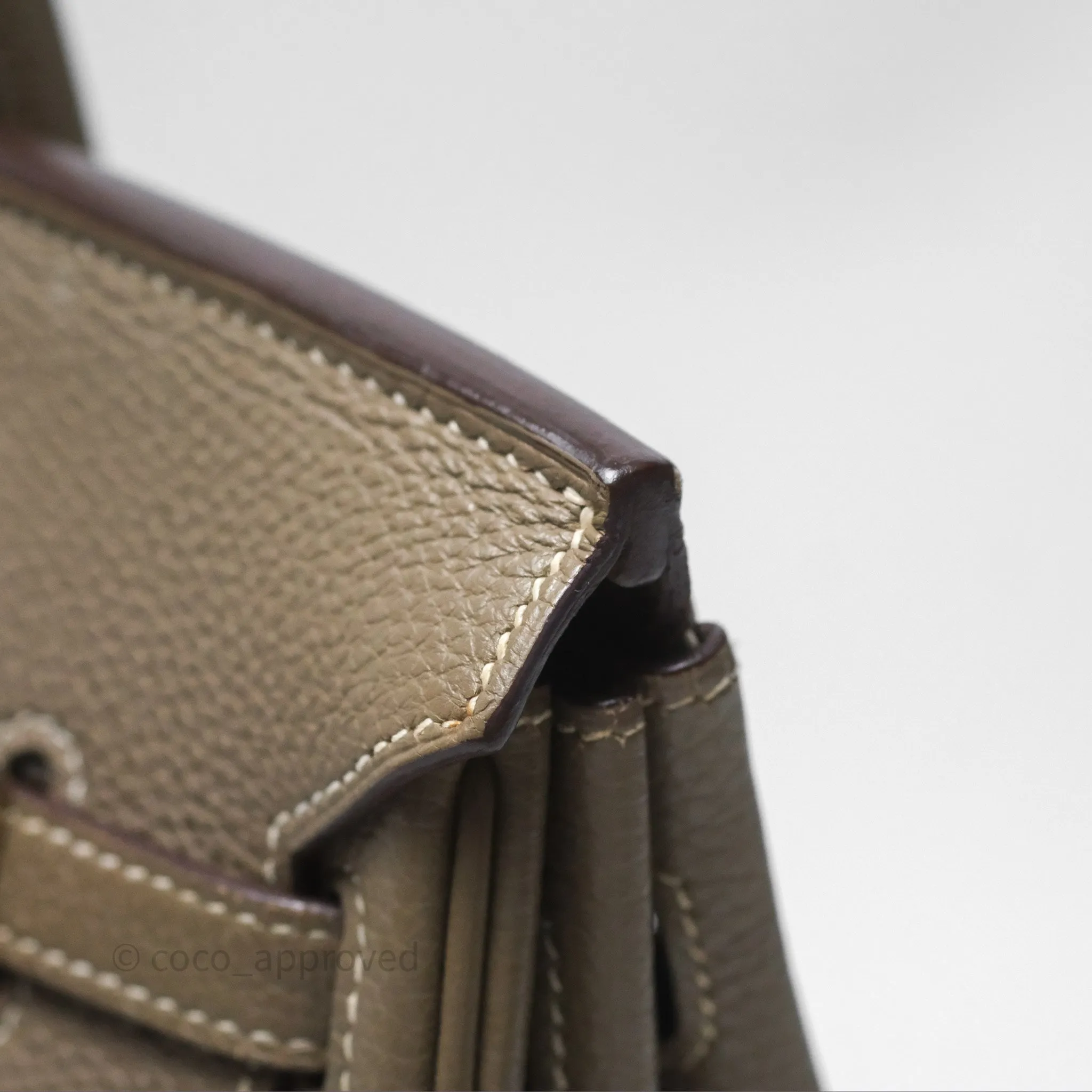 Hermes Birkin 25 Retourne Etoupe 18 Clemence Palladium Hardware