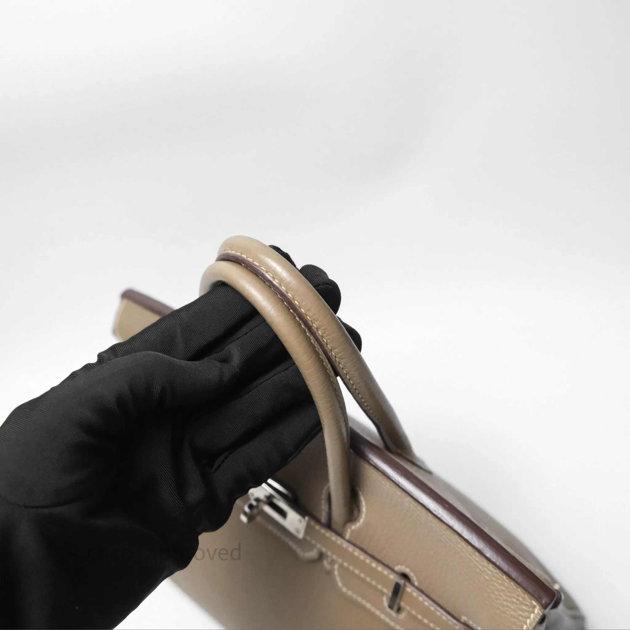 Hermes Birkin 25 Retourne Etoupe 18 Clemence Palladium Hardware