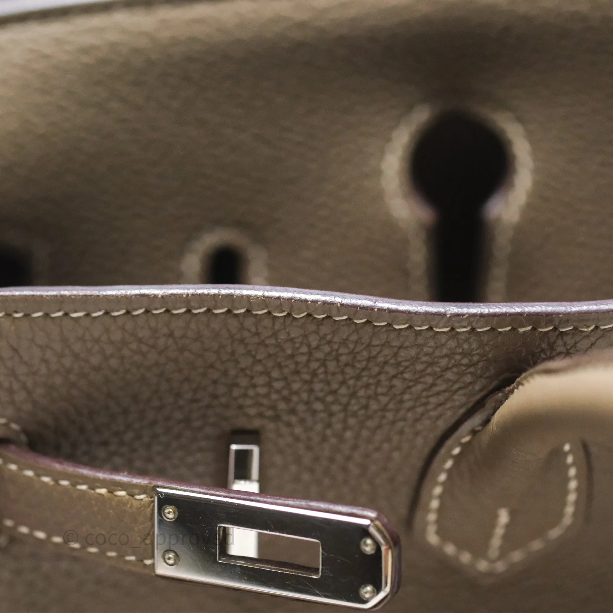 Hermes Birkin 25 Retourne Etoupe 18 Clemence Palladium Hardware