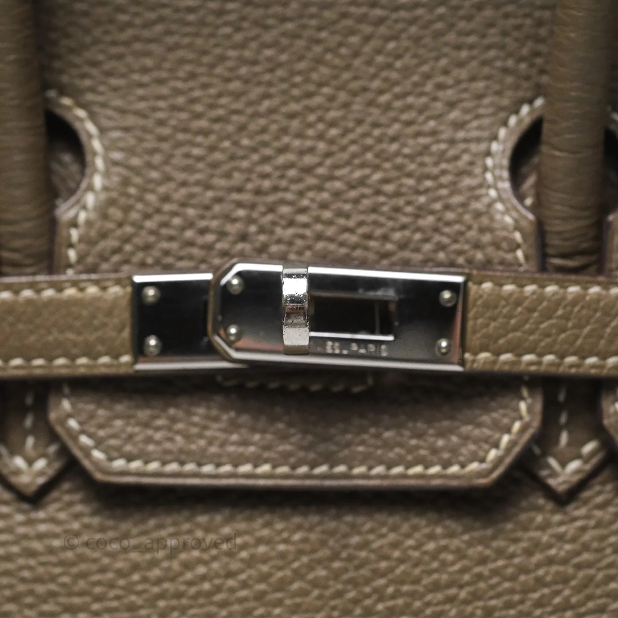Hermes Birkin 25 Retourne Etoupe 18 Clemence Palladium Hardware