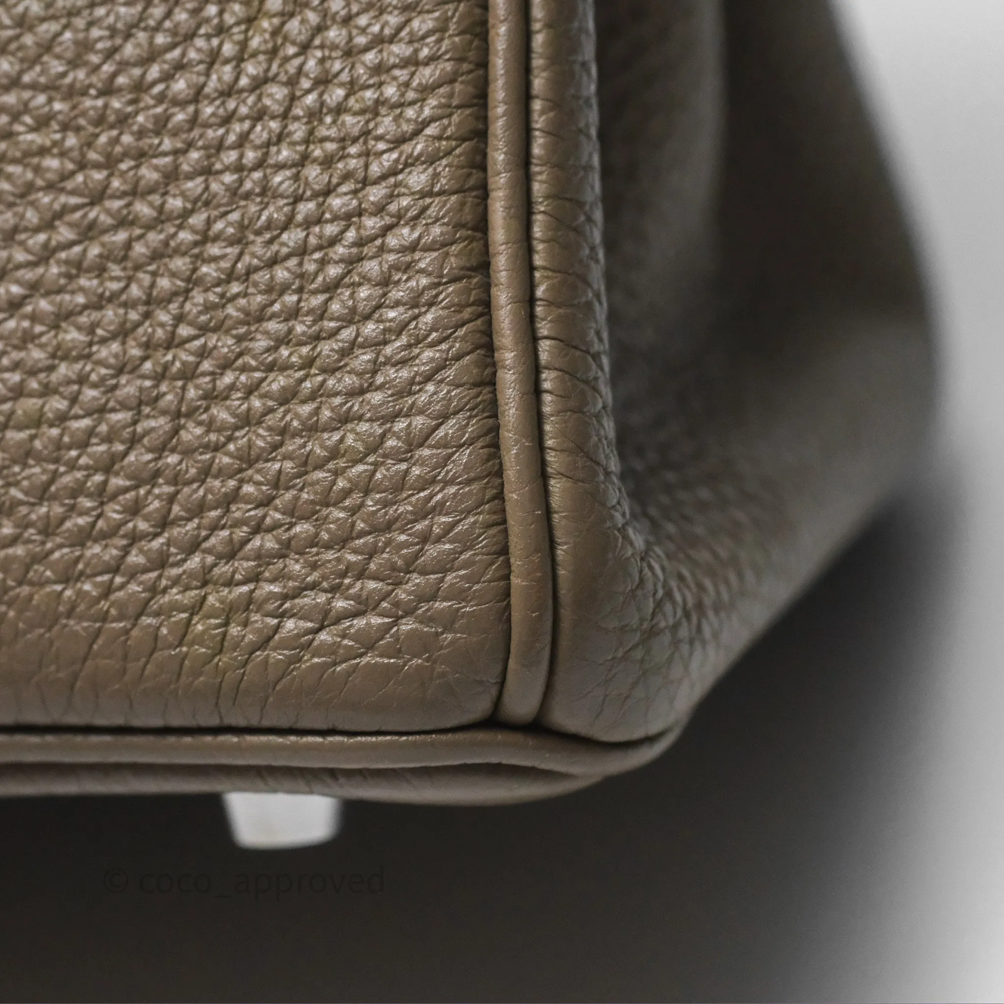 Hermes Birkin 25 Retourne Etoupe 18 Clemence Palladium Hardware
