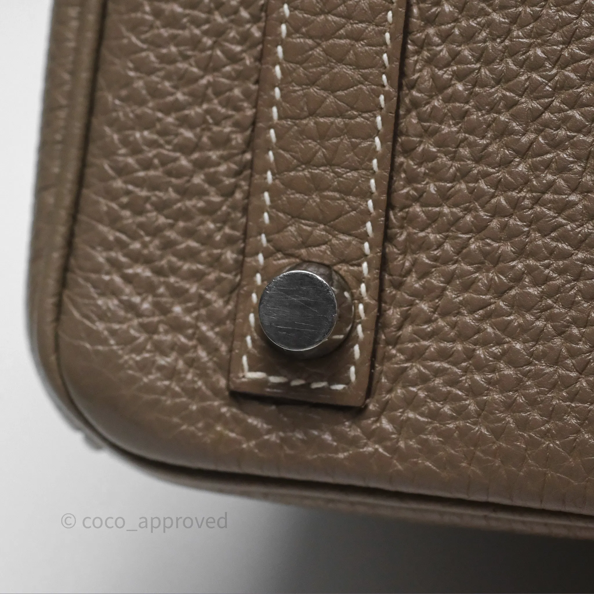 Hermes Birkin 25 Retourne Etoupe 18 Clemence Palladium Hardware