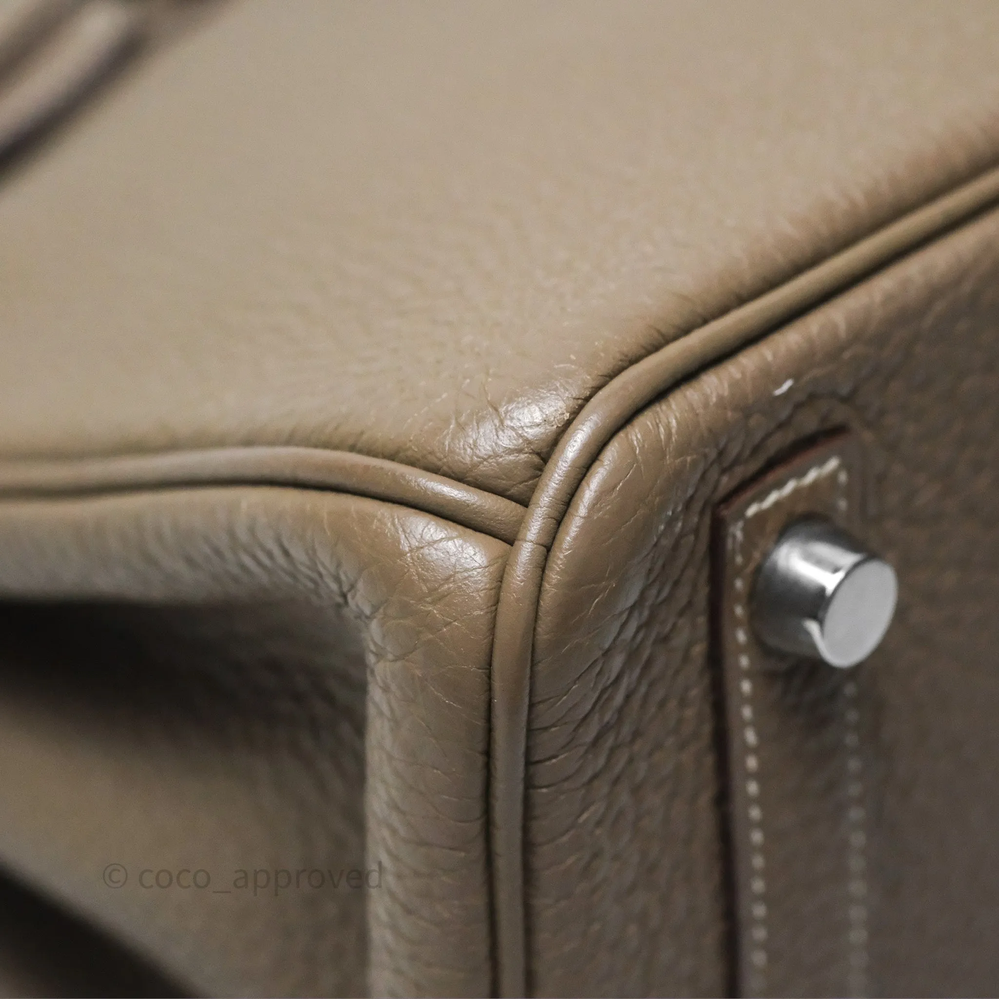 Hermes Birkin 25 Retourne Etoupe 18 Clemence Palladium Hardware