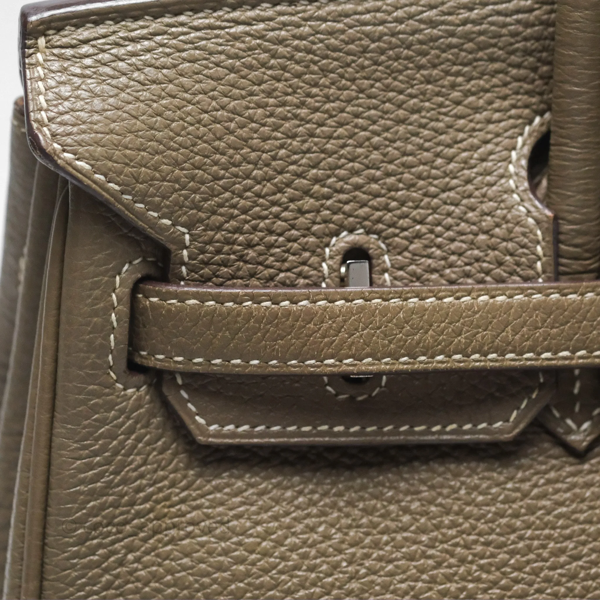 Hermes Birkin 25 Retourne Etoupe 18 Clemence Palladium Hardware