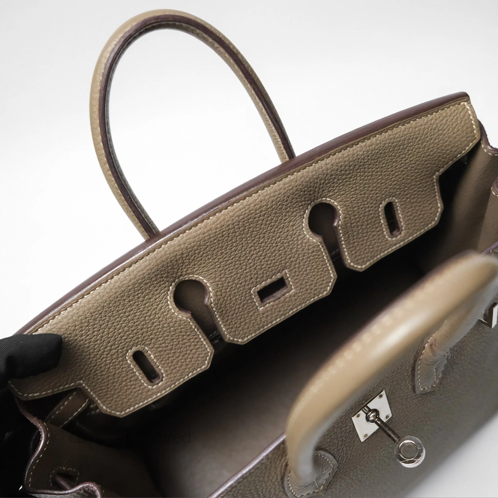 Hermes Birkin 25 Retourne Etoupe 18 Clemence Palladium Hardware