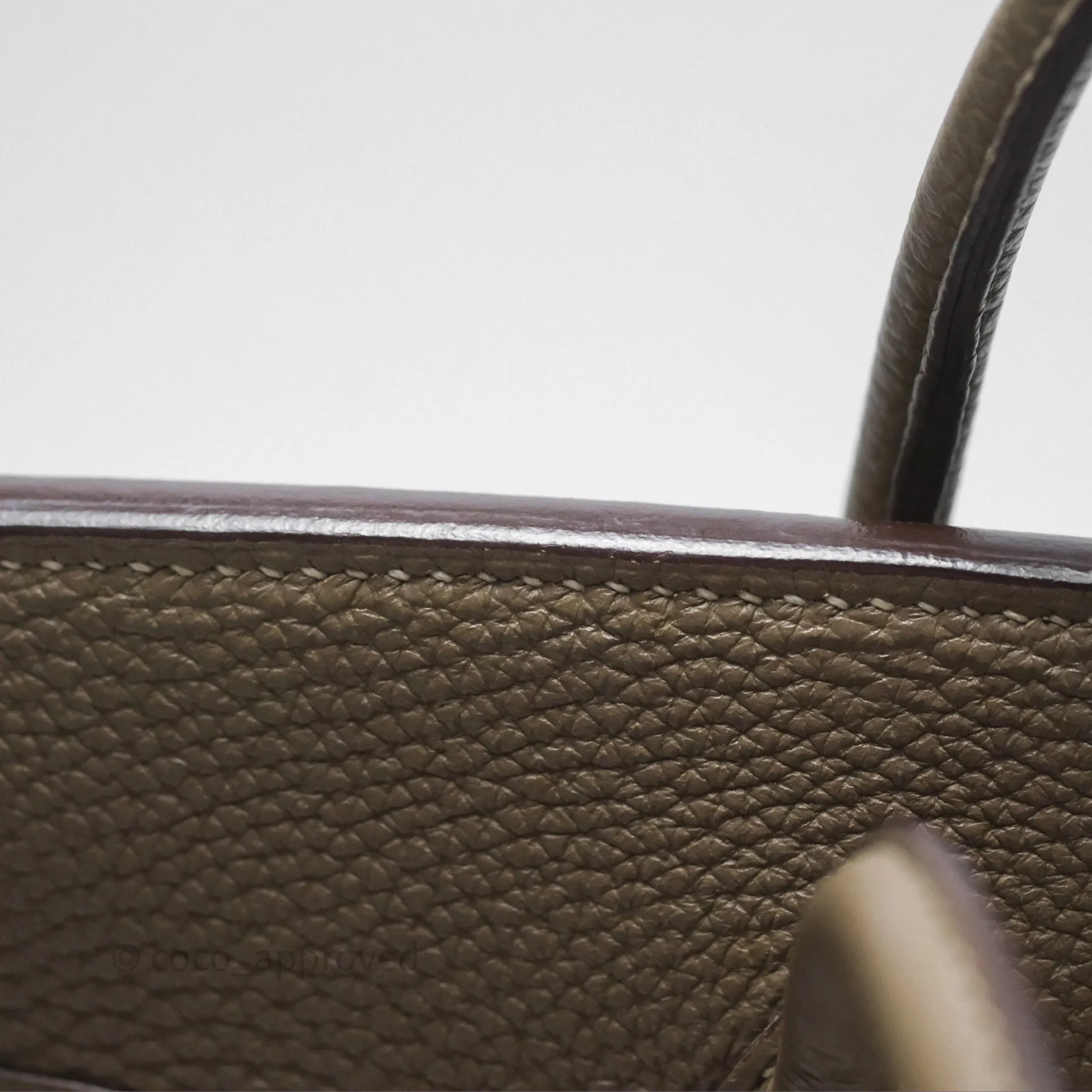 Hermes Birkin 25 Retourne Etoupe 18 Clemence Palladium Hardware