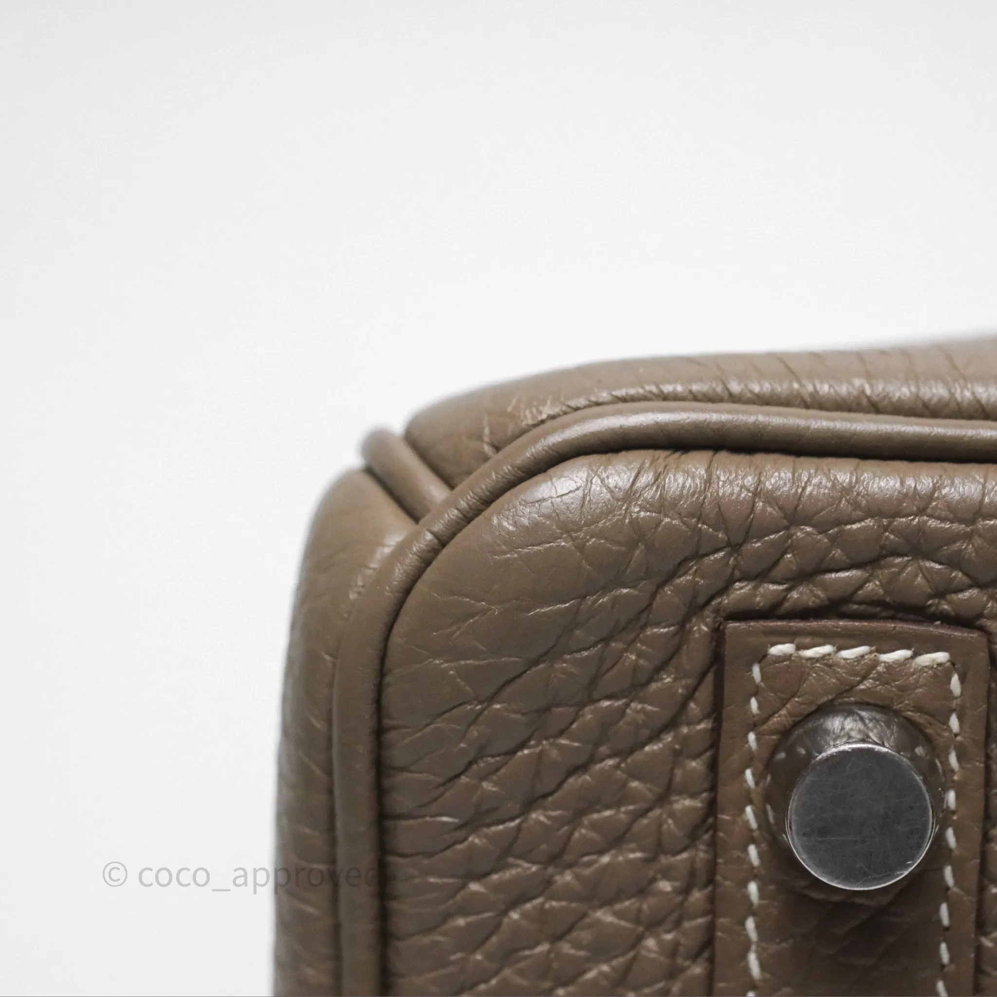 Hermes Birkin 25 Retourne Etoupe 18 Clemence Palladium Hardware