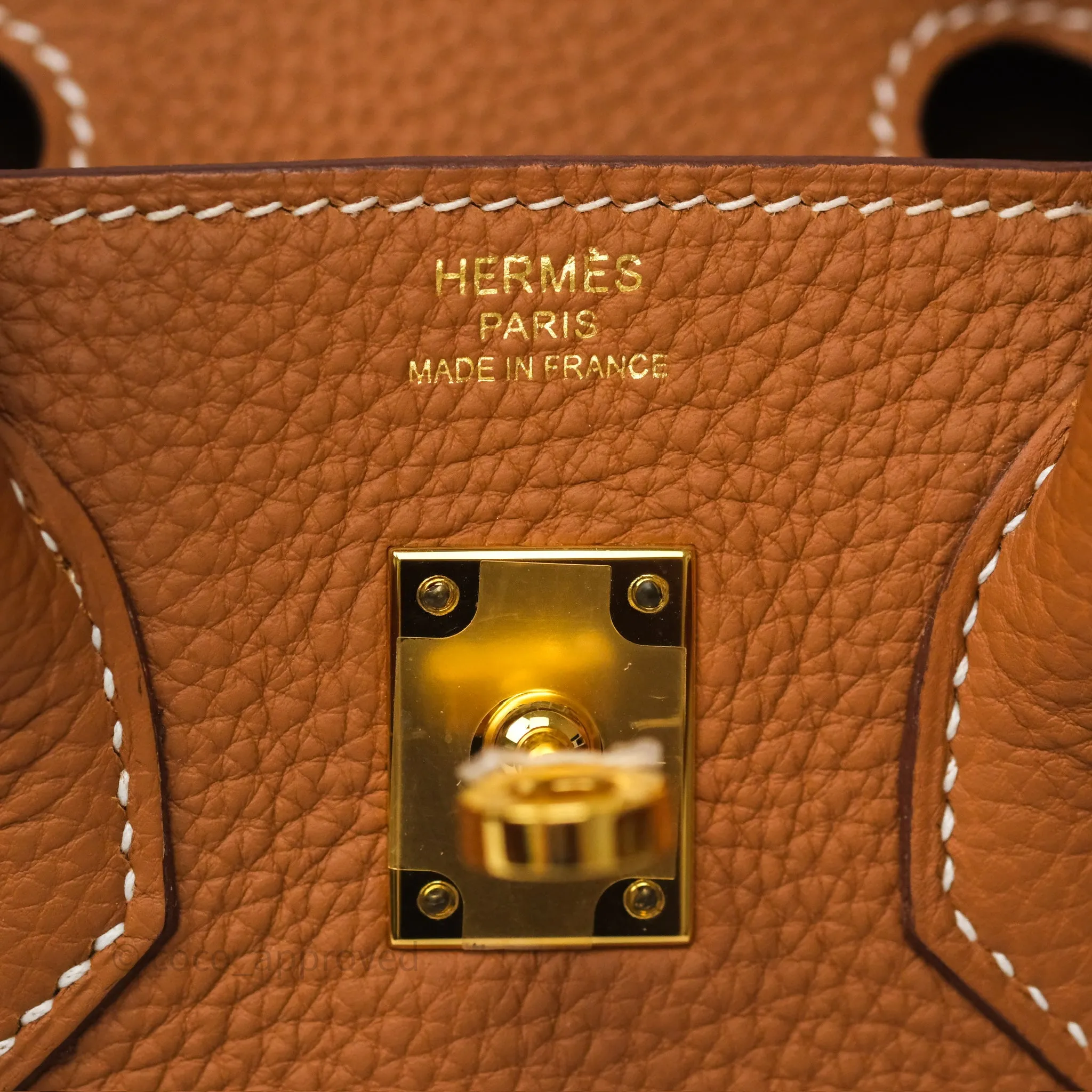 Hermes Birkin 25 Retourne Gold 37 Togo Gold Hardware