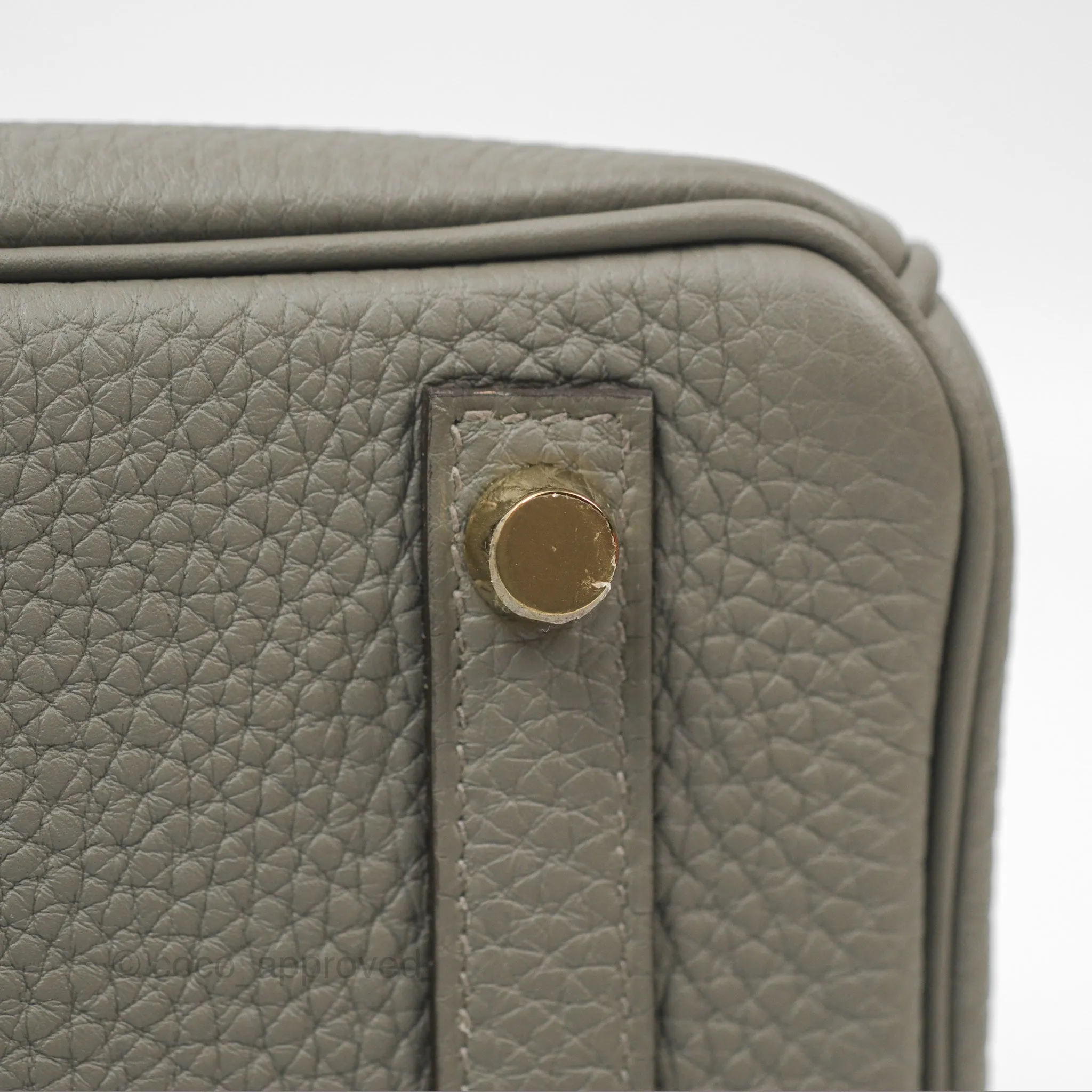 Hermes Birkin 25 Retourne Gris Meyer 0L Togo Gold Hardware