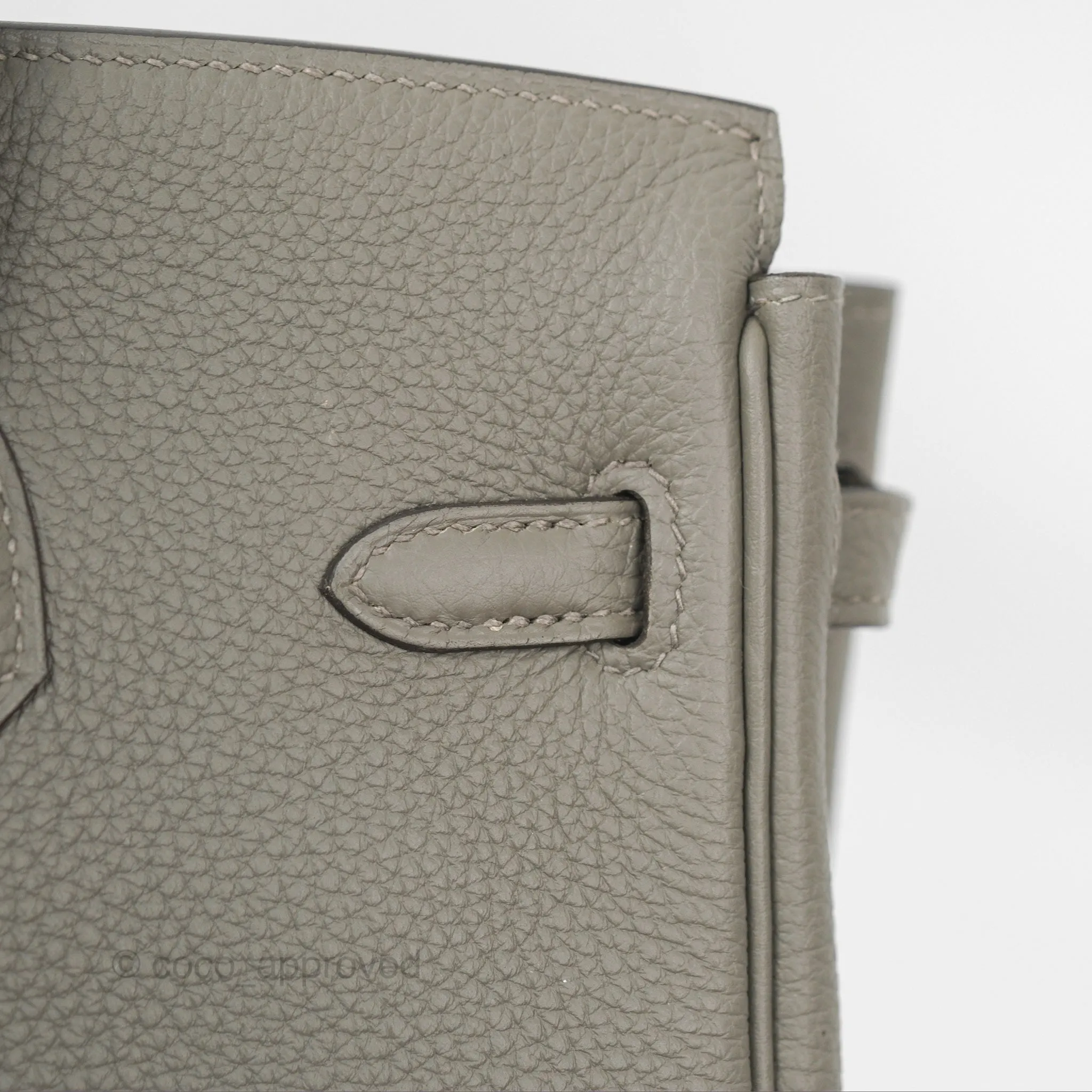 Hermes Birkin 25 Retourne Gris Meyer 0L Togo Gold Hardware