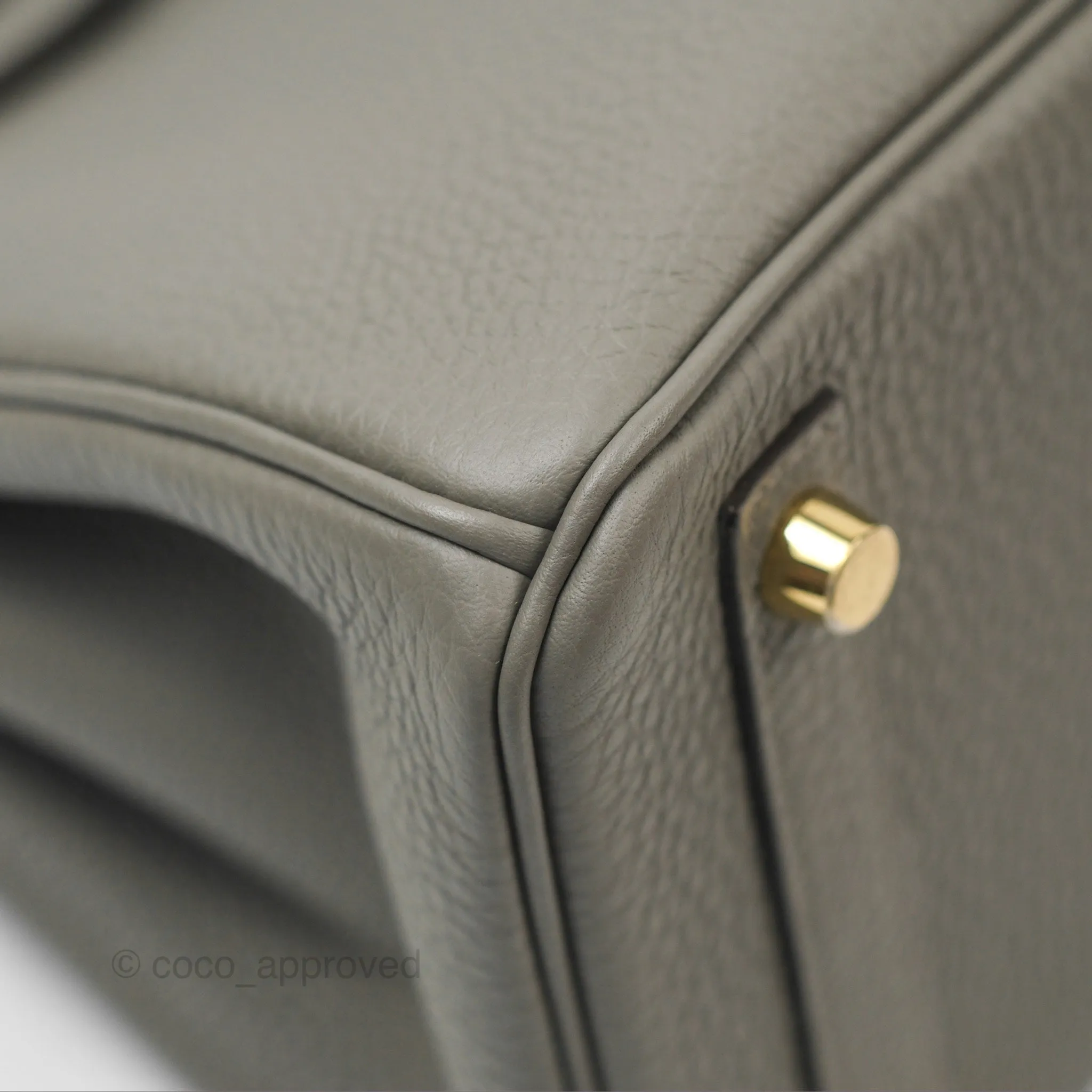 Hermes Birkin 25 Retourne Gris Meyer 0L Togo Gold Hardware