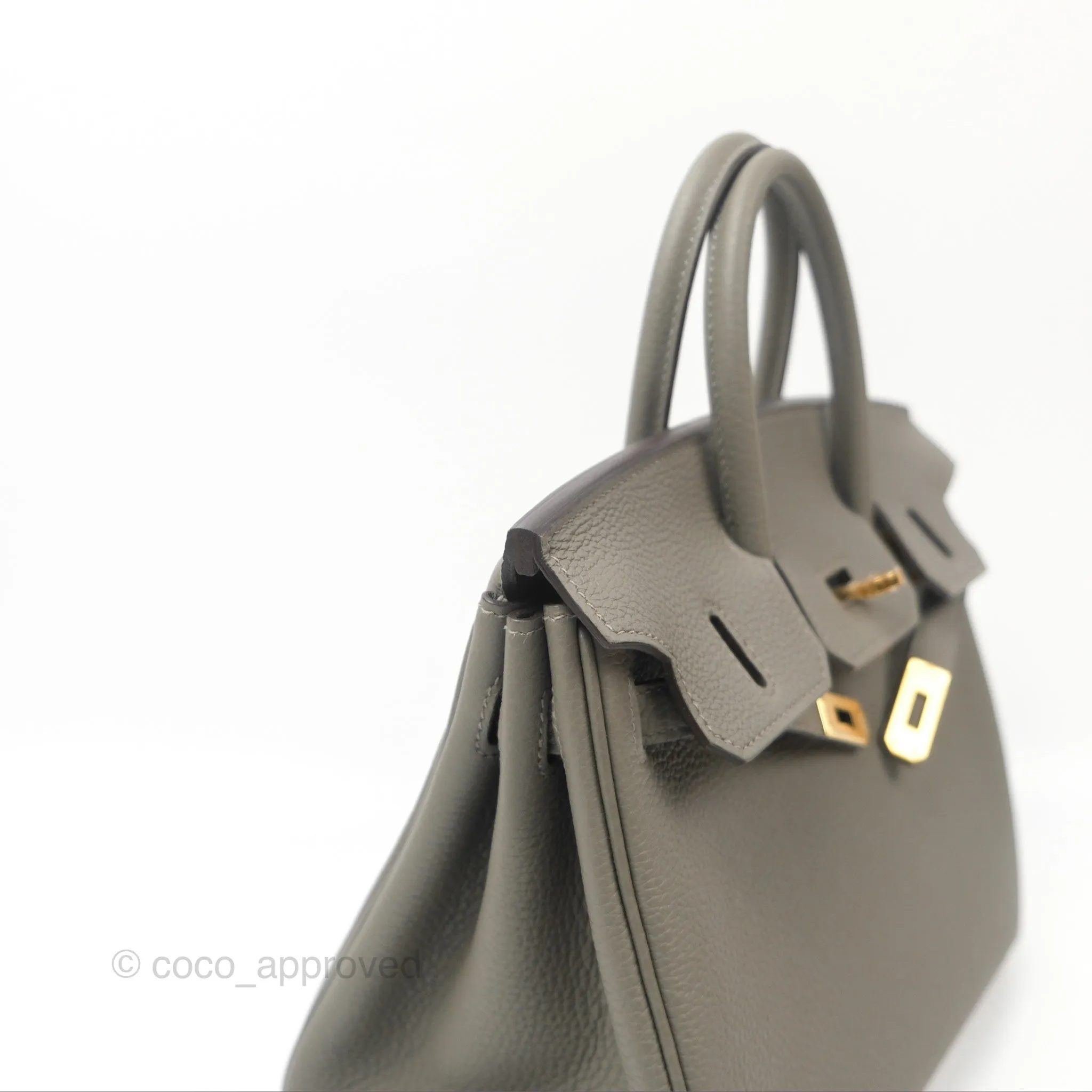 Hermes Birkin 25 Retourne Gris Meyer 0L Togo Gold Hardware