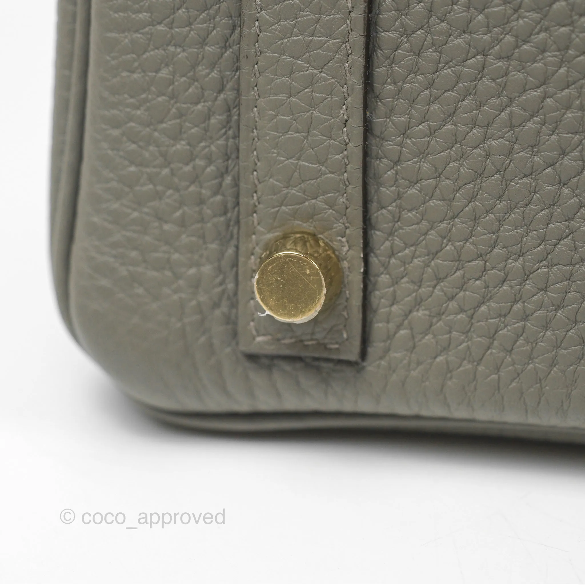 Hermes Birkin 25 Retourne Gris Meyer 0L Togo Gold Hardware