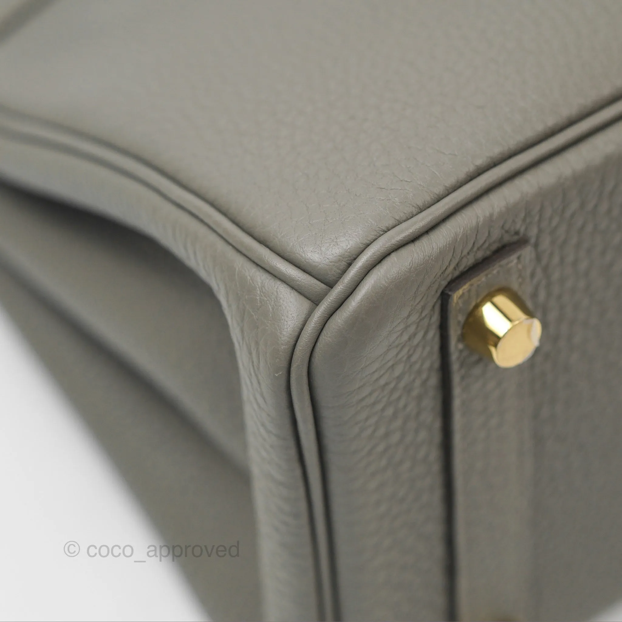 Hermes Birkin 25 Retourne Gris Meyer 0L Togo Gold Hardware