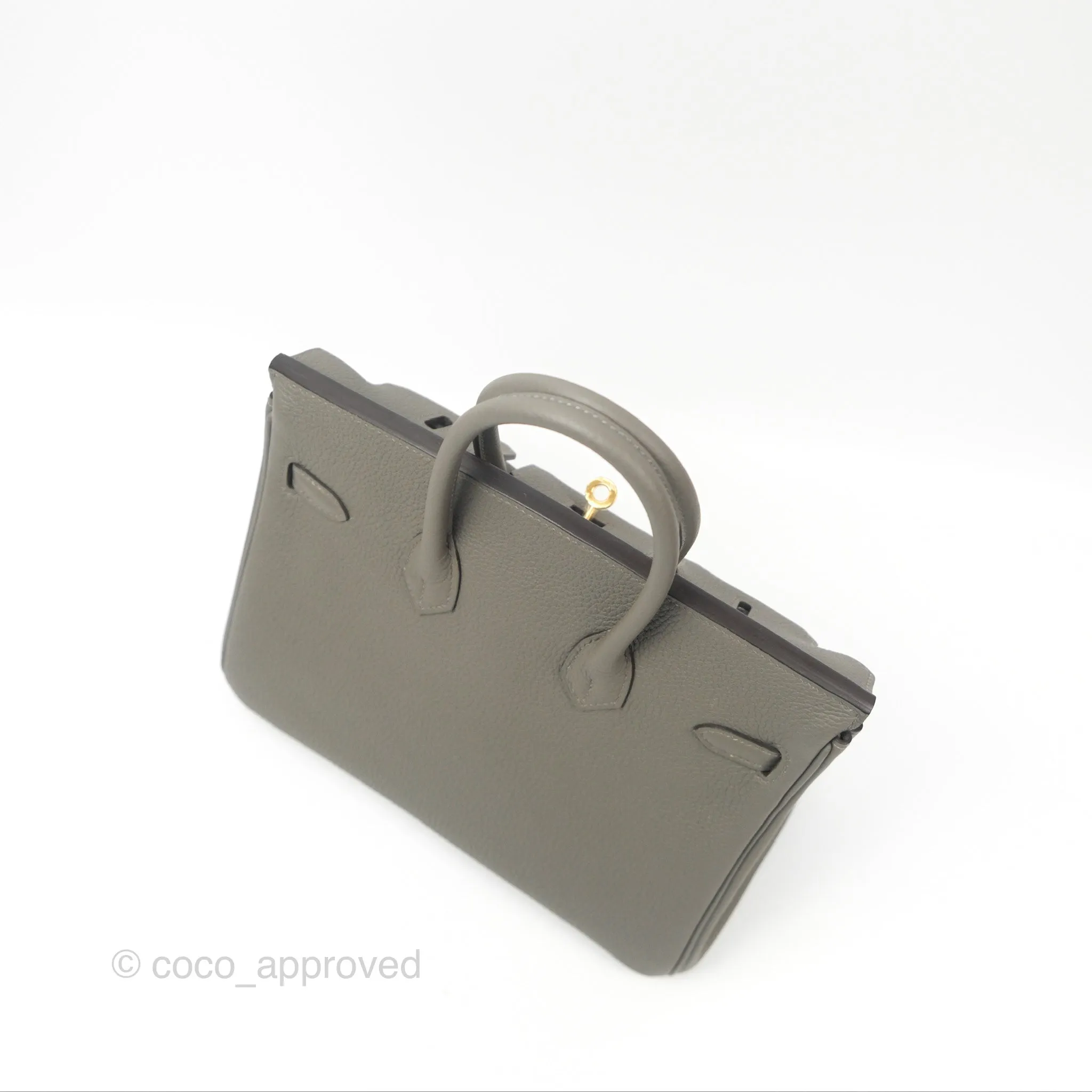 Hermes Birkin 25 Retourne Gris Meyer 0L Togo Gold Hardware