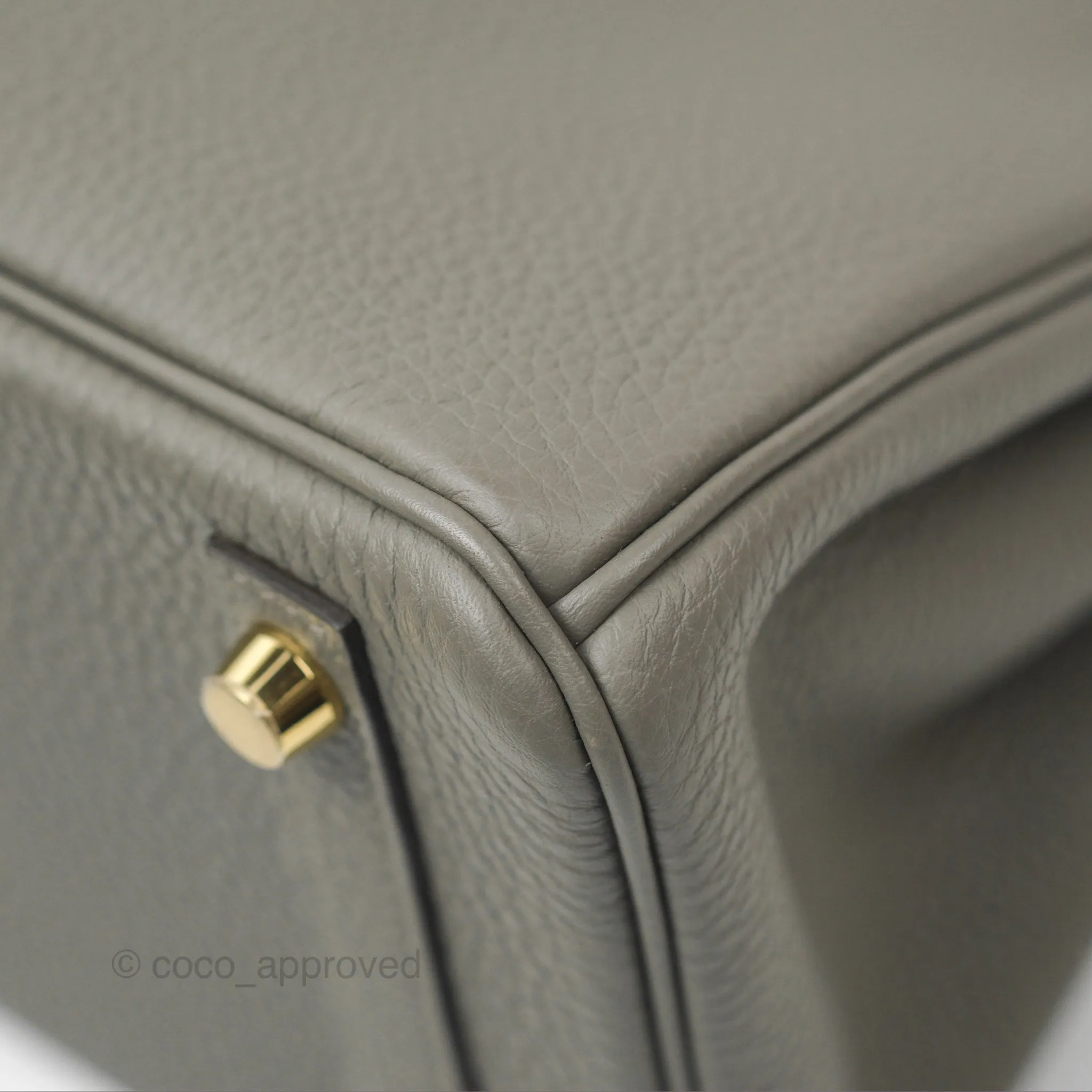 Hermes Birkin 25 Retourne Gris Meyer 0L Togo Gold Hardware