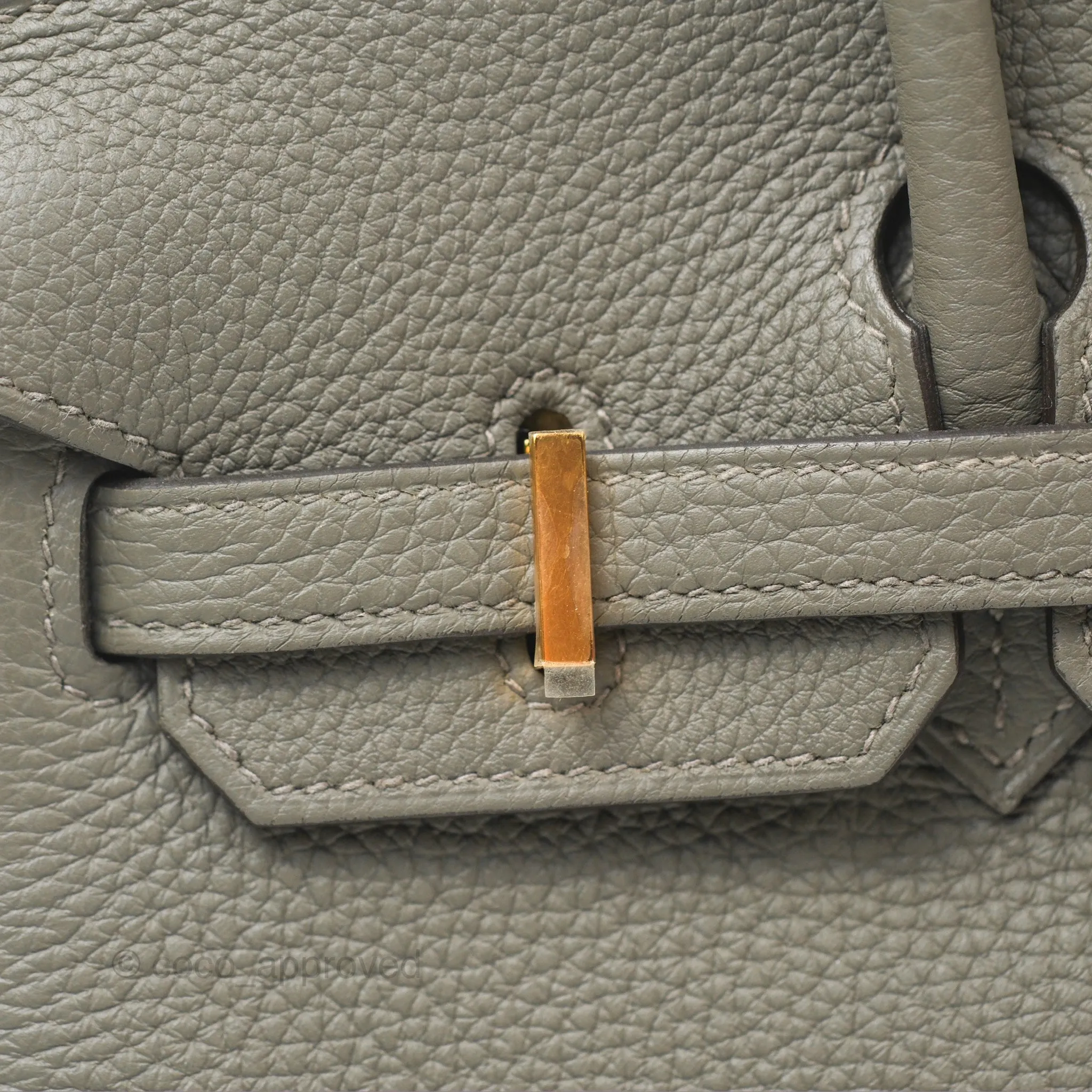 Hermes Birkin 25 Retourne Gris Meyer 0L Togo Gold Hardware
