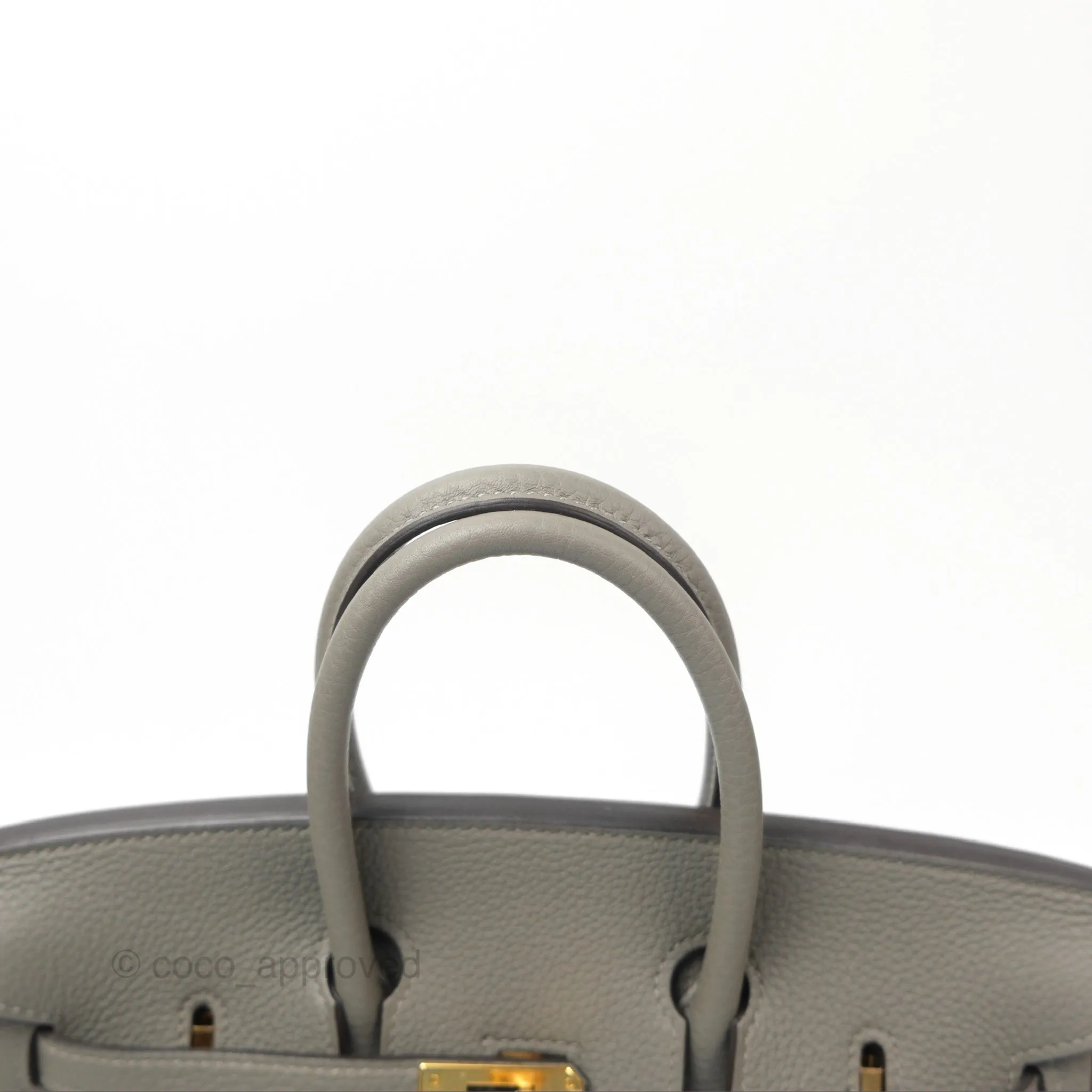 Hermes Birkin 25 Retourne Gris Meyer 0L Togo Gold Hardware