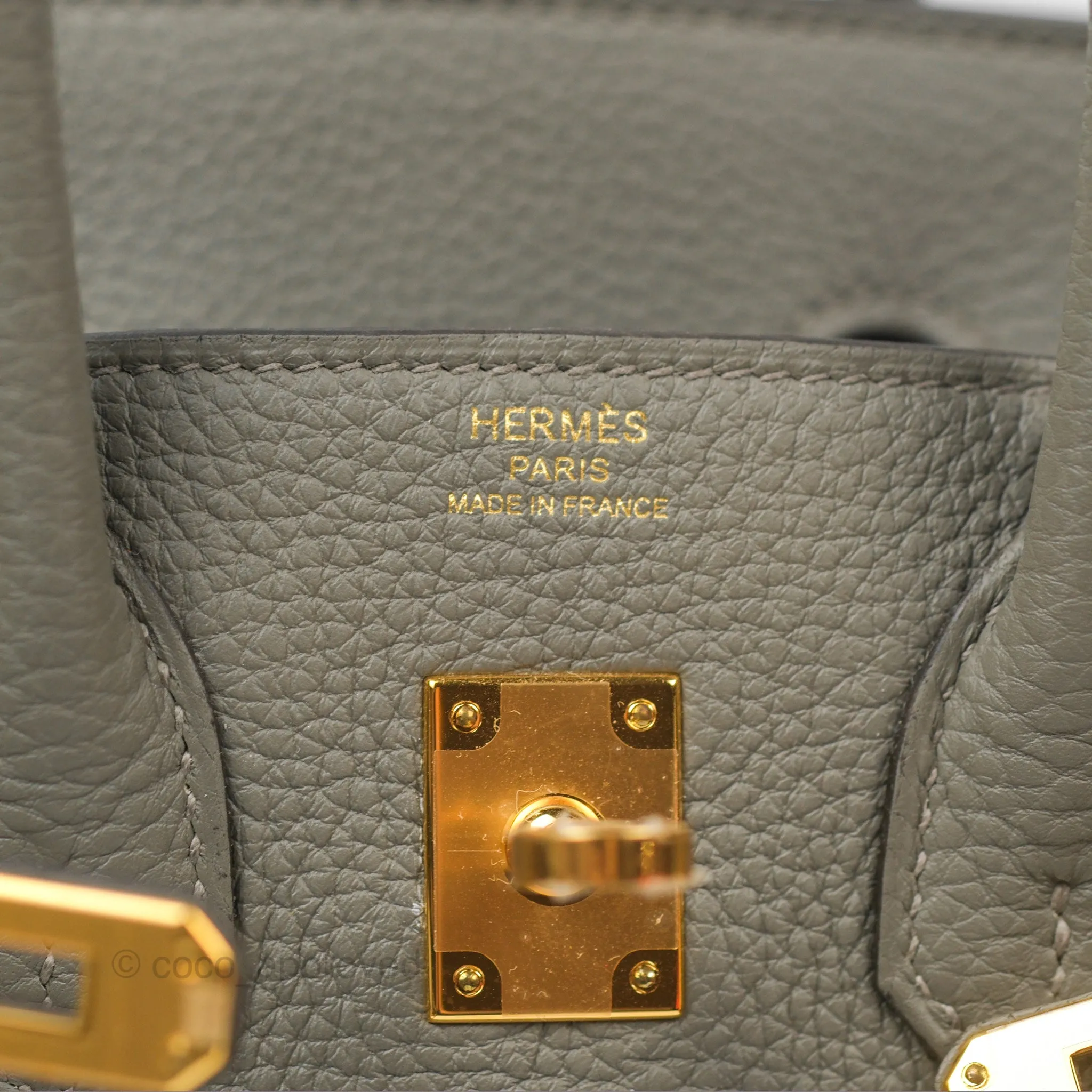 Hermes Birkin 25 Retourne Gris Meyer 0L Togo Gold Hardware