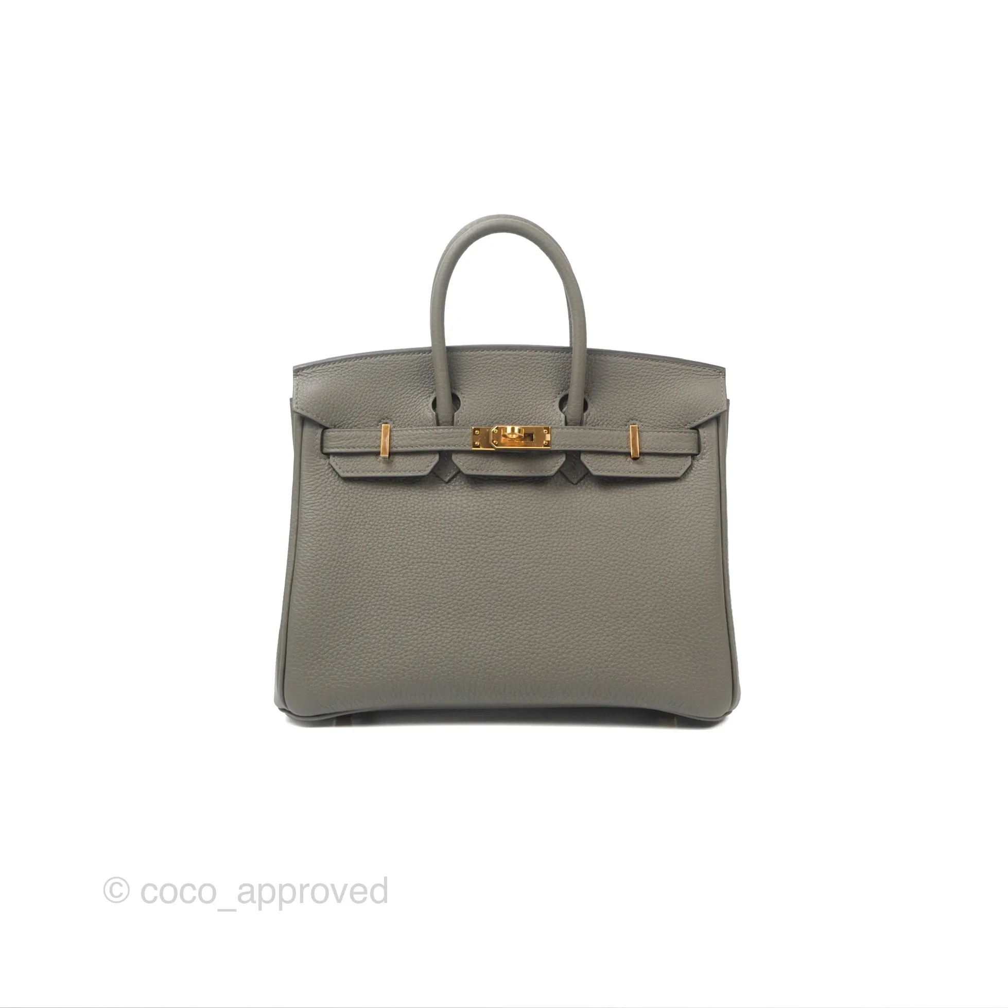 Hermes Birkin 25 Retourne Gris Meyer 0L Togo Gold Hardware