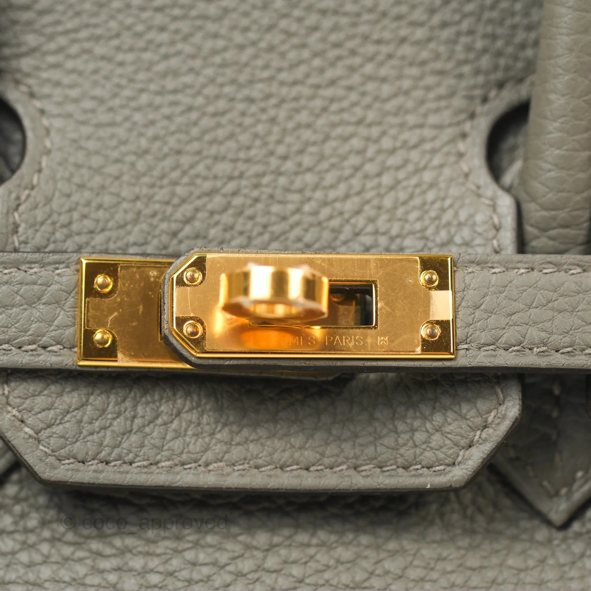 Hermes Birkin 25 Retourne Gris Meyer 0L Togo Gold Hardware