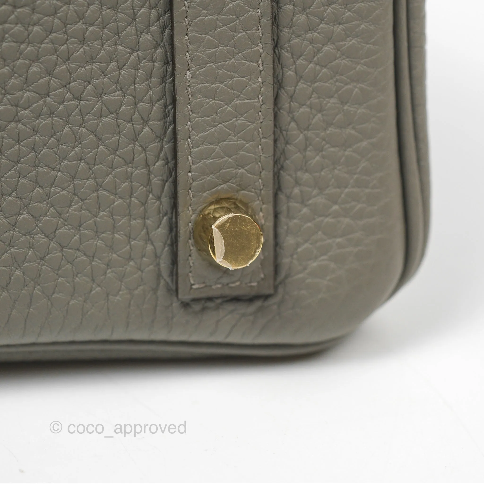 Hermes Birkin 25 Retourne Gris Meyer 0L Togo Gold Hardware