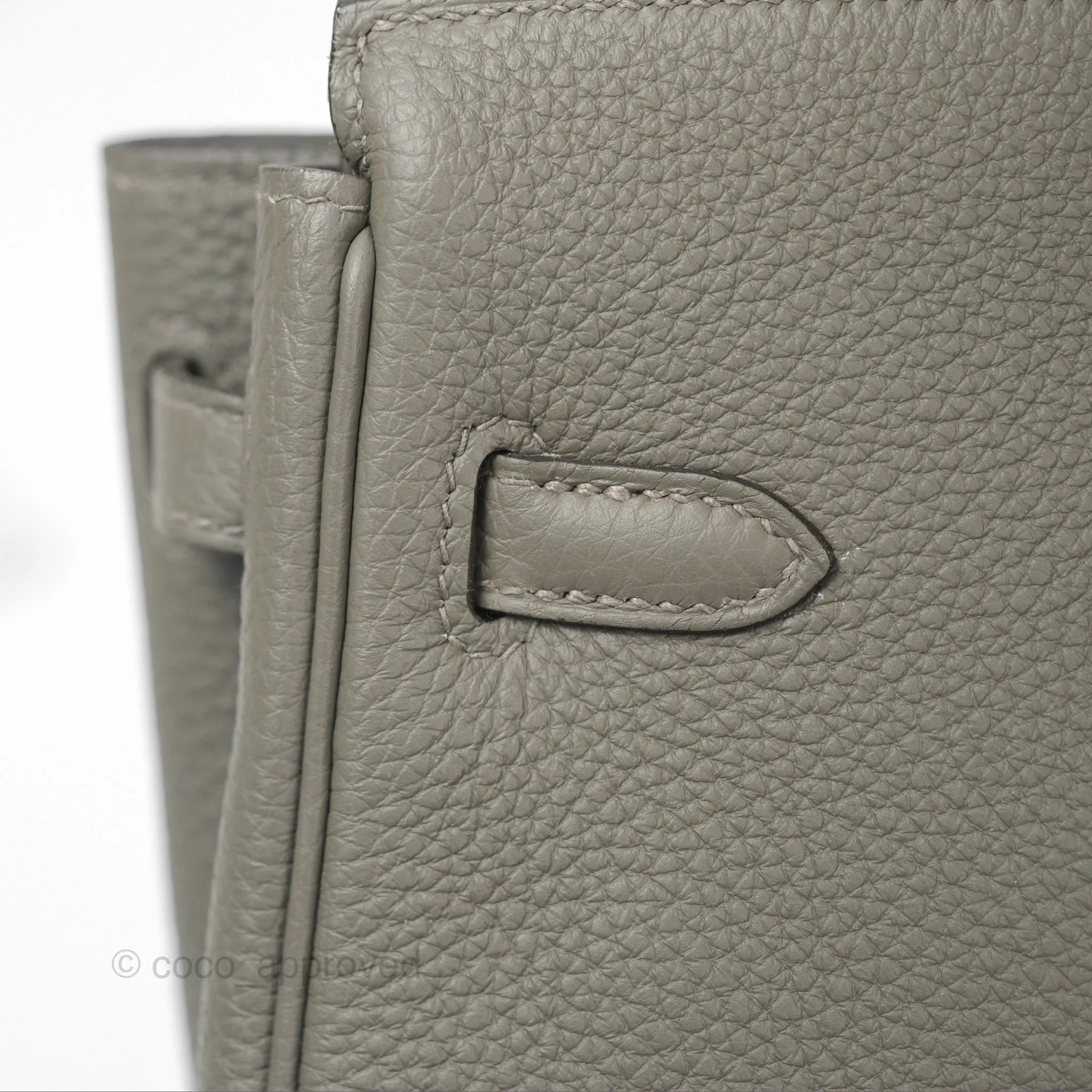 Hermes Birkin 25 Retourne Gris Meyer 0L Togo Gold Hardware