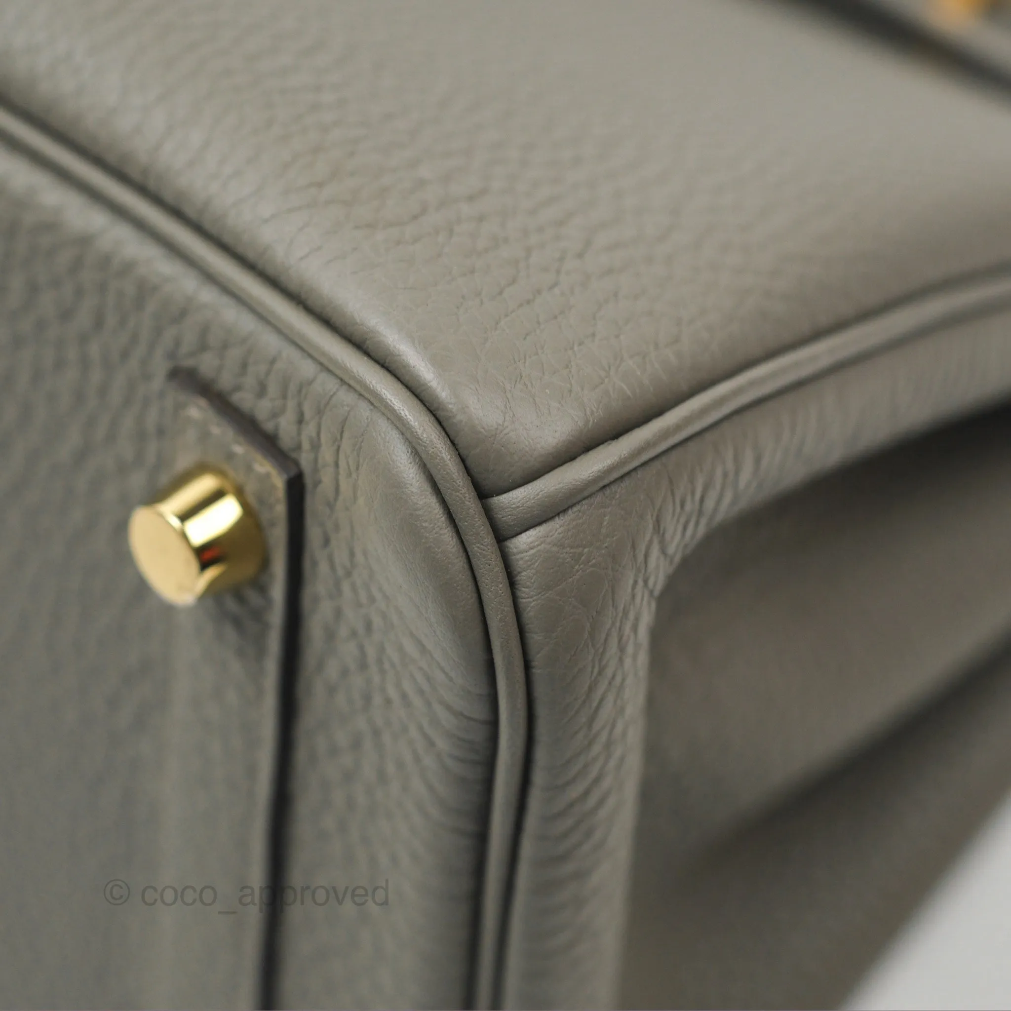 Hermes Birkin 25 Retourne Gris Meyer 0L Togo Gold Hardware