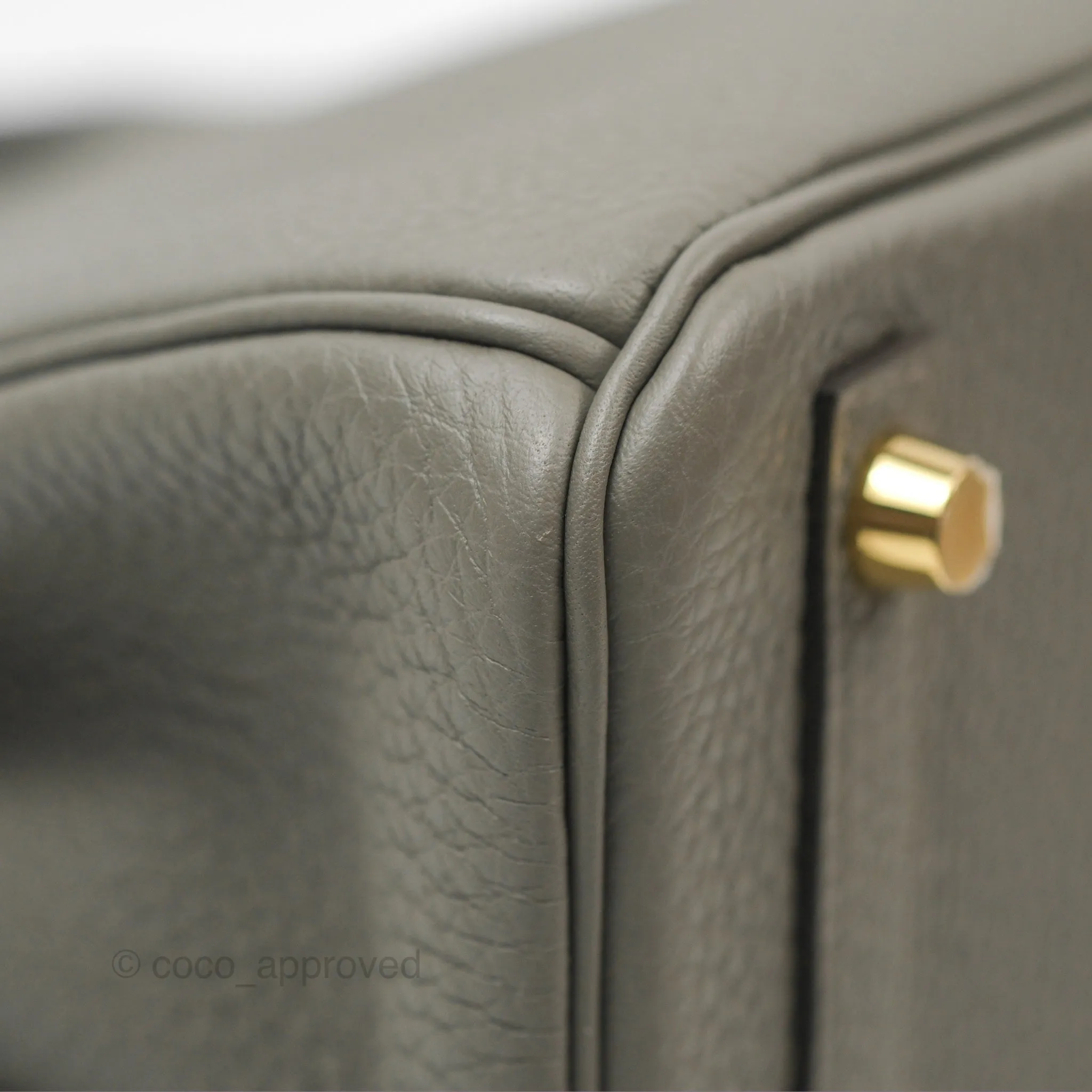 Hermes Birkin 25 Retourne Gris Meyer 0L Togo Gold Hardware